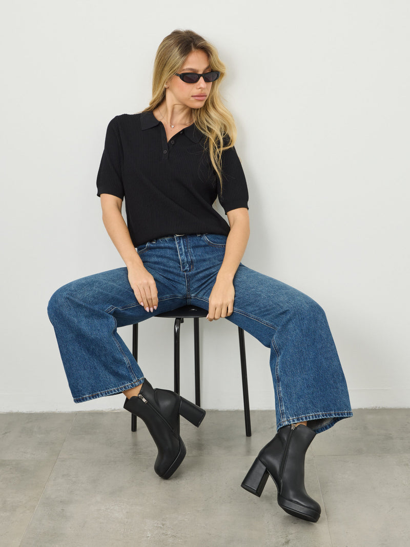 מגפוני עקב מאל | שחור