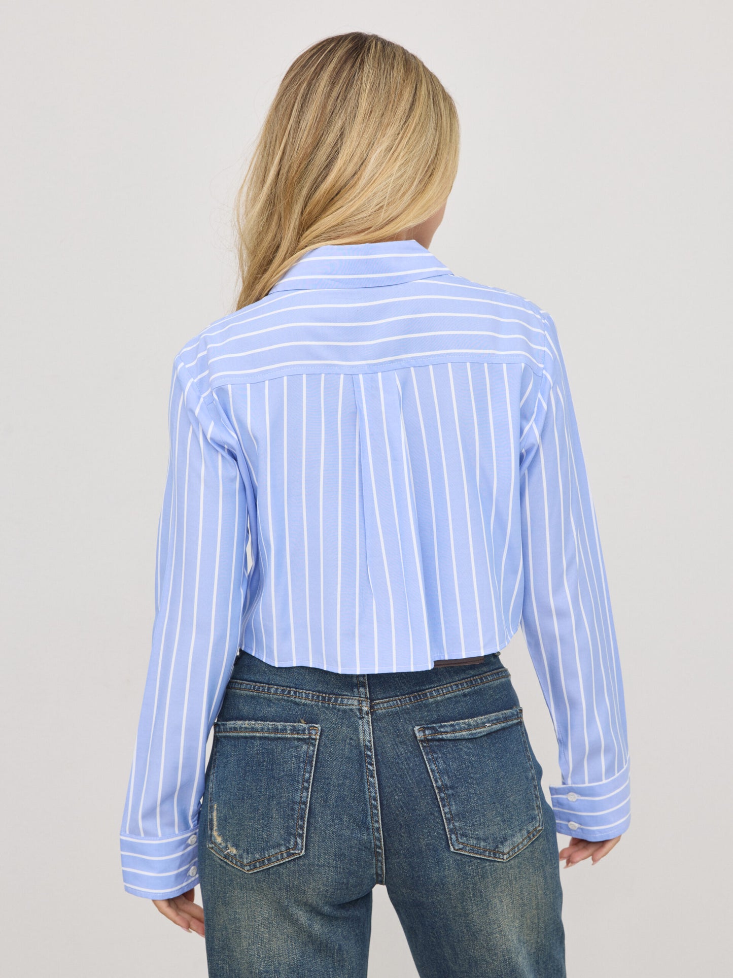 חולצה מכופתרת קרופ נואל | כחול