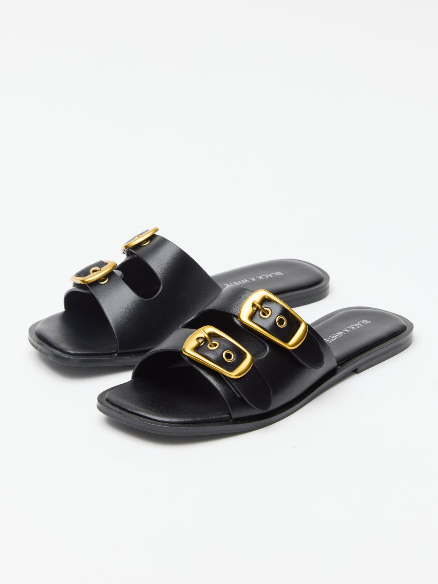 כפכפי רצועות אבזם אודרי | שחור