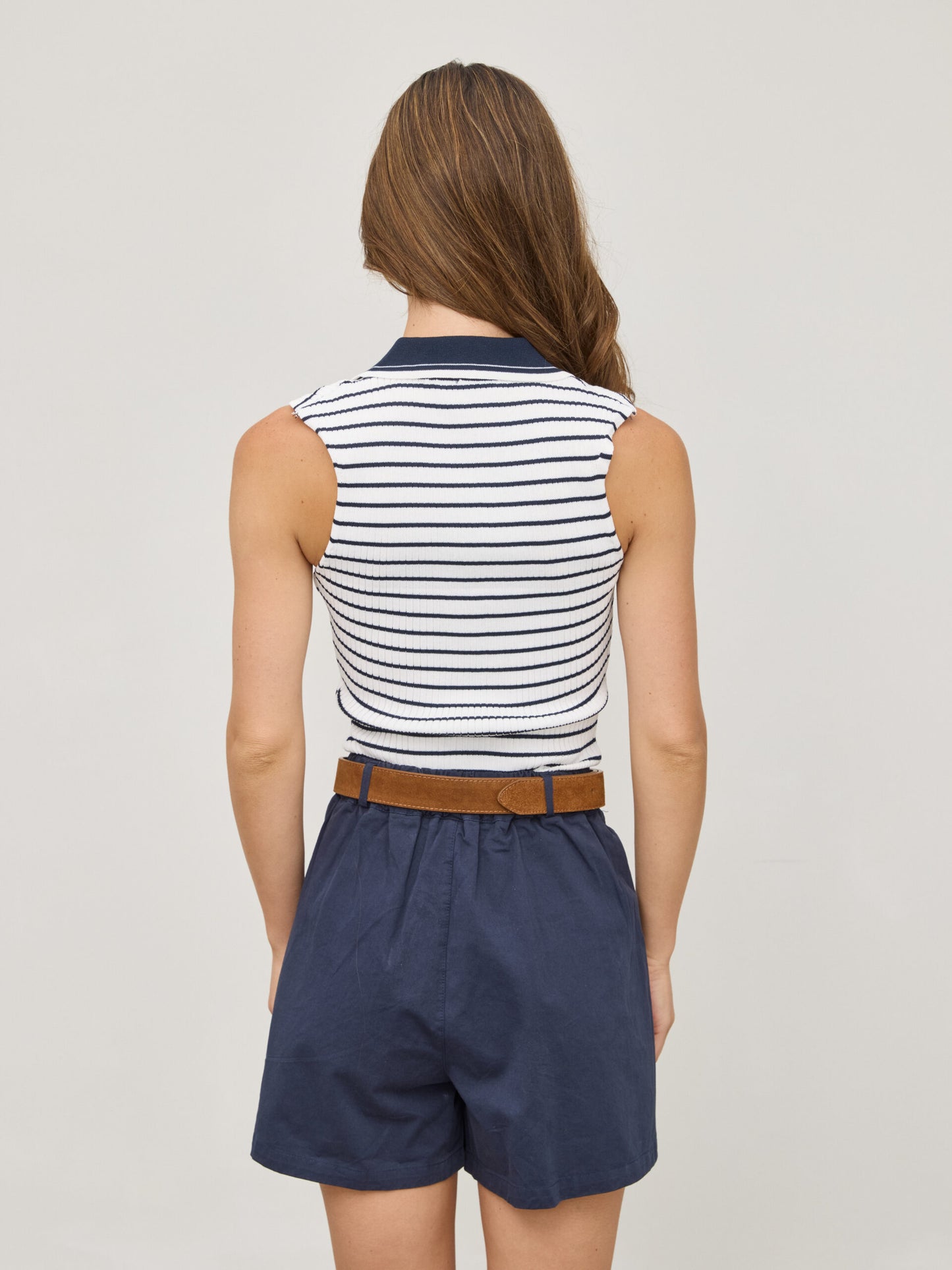 גופיית פולו פסים קלי | כחול