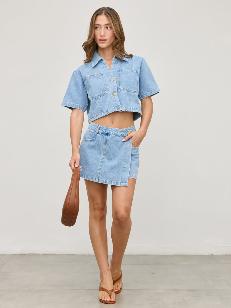 מכנסי חצאית ג'ינס מרגו | כחול