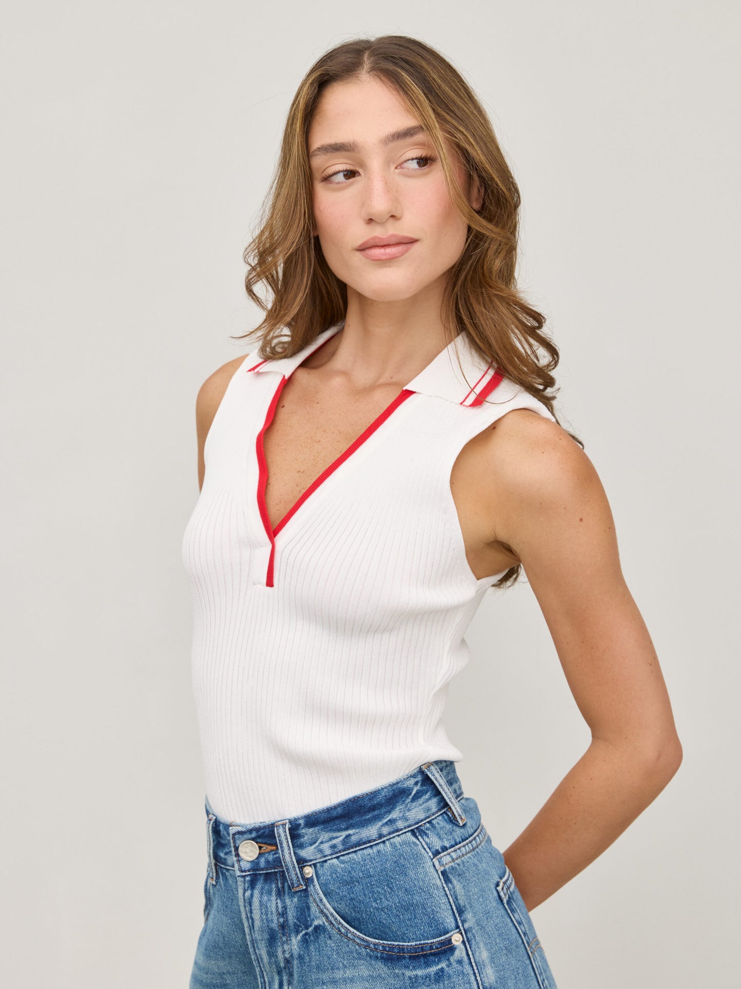 גופיית פולו קלי | לבן