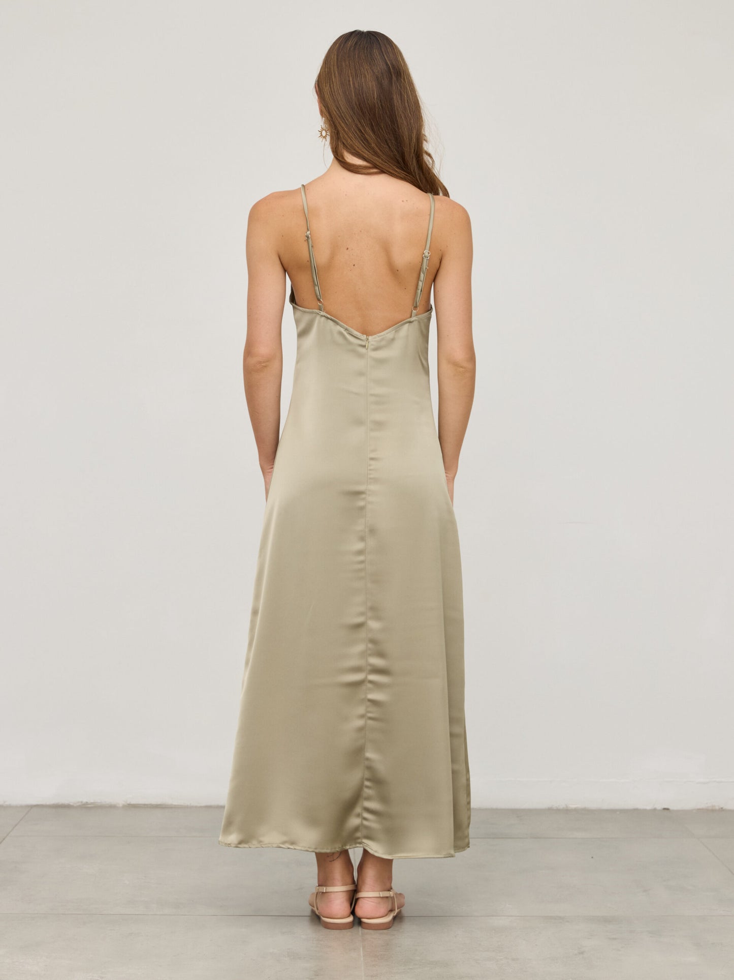 שמלת סאטן מוניקה | ירוק