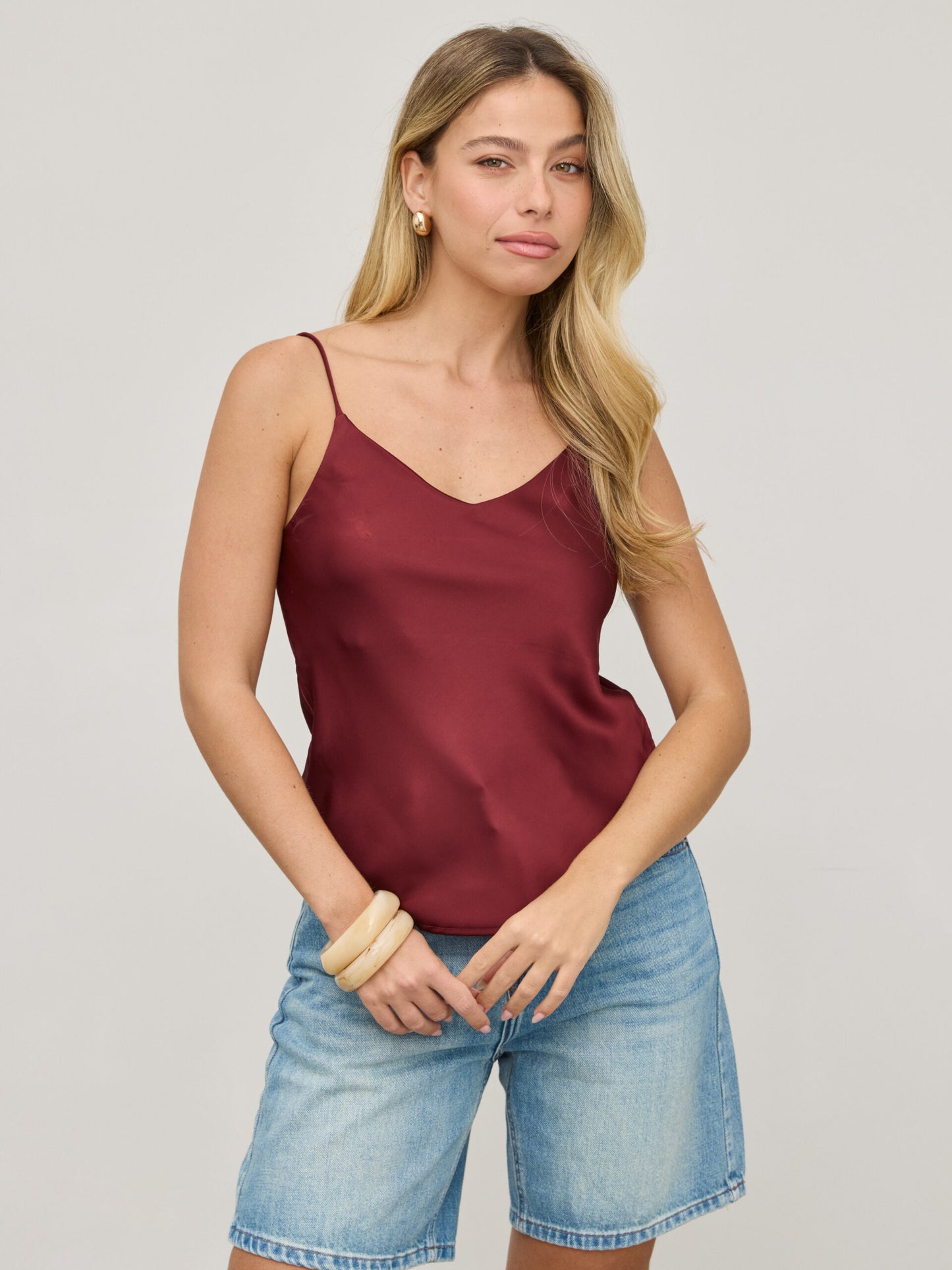 גופיית סאטן אליס | אדום