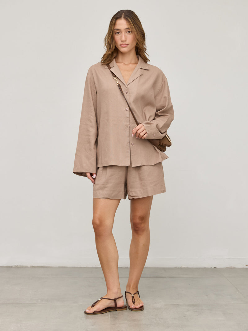 חולצה מכופתרת בלונדי | חום