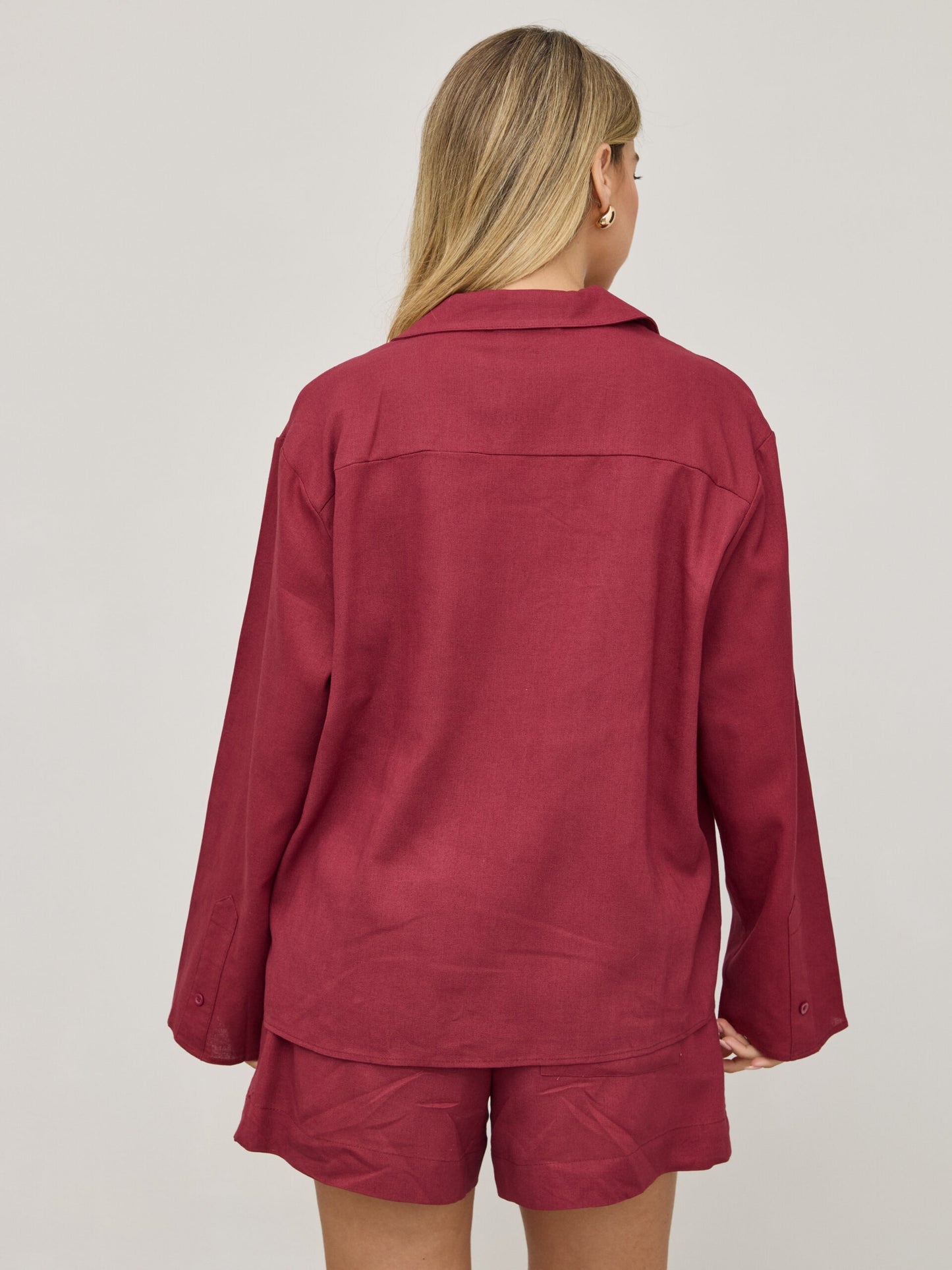 חולצה מכופתרת בלונדי | בורדו