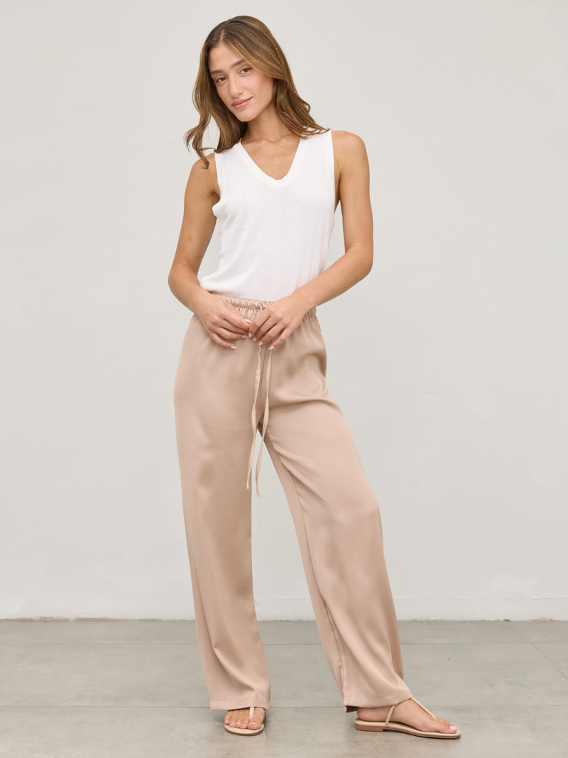 מכנסי סאטן קאי | חאקי