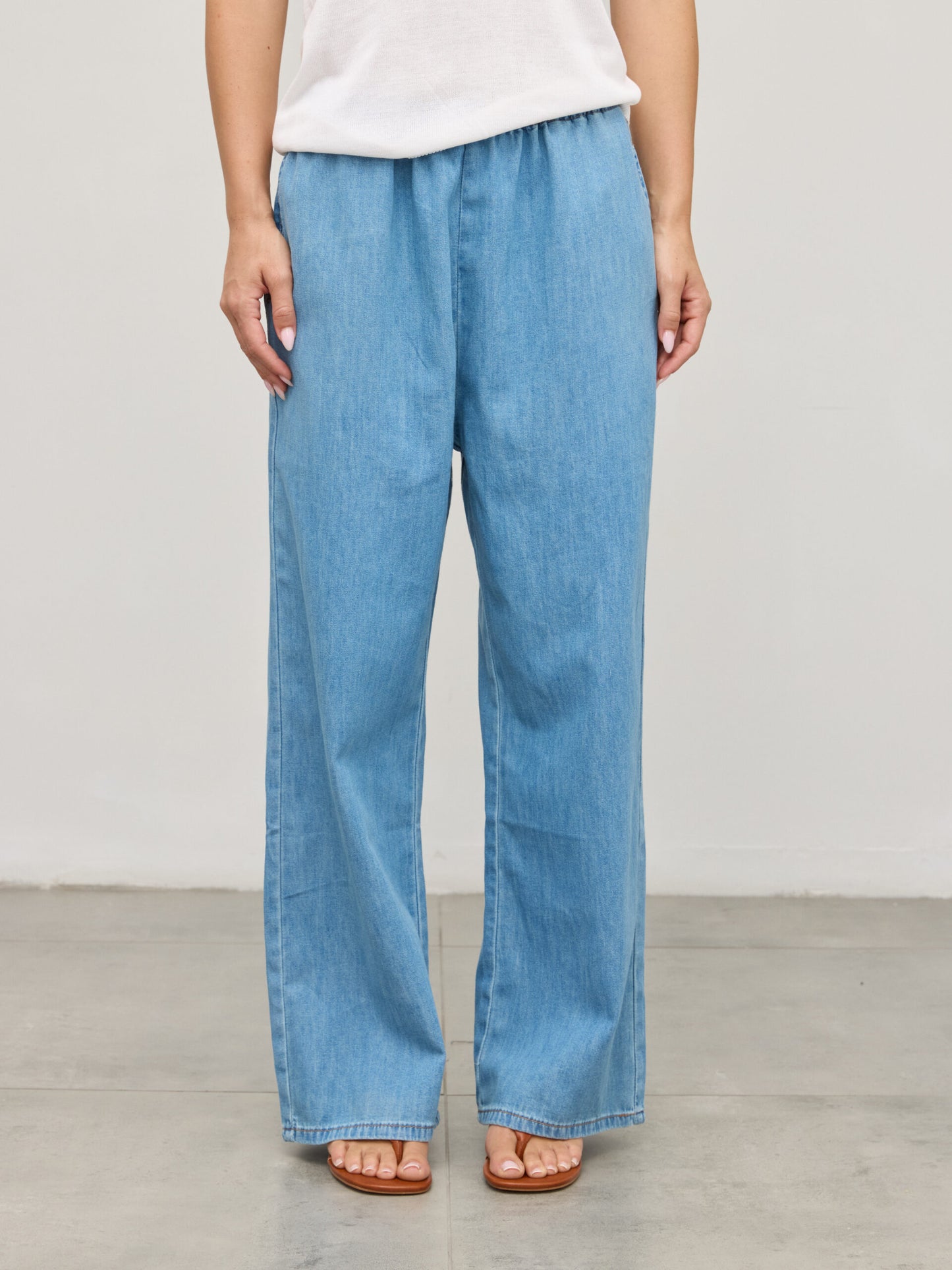 מכנסי ג'ינס ארוכים גומי לוריאן | כחול כהה