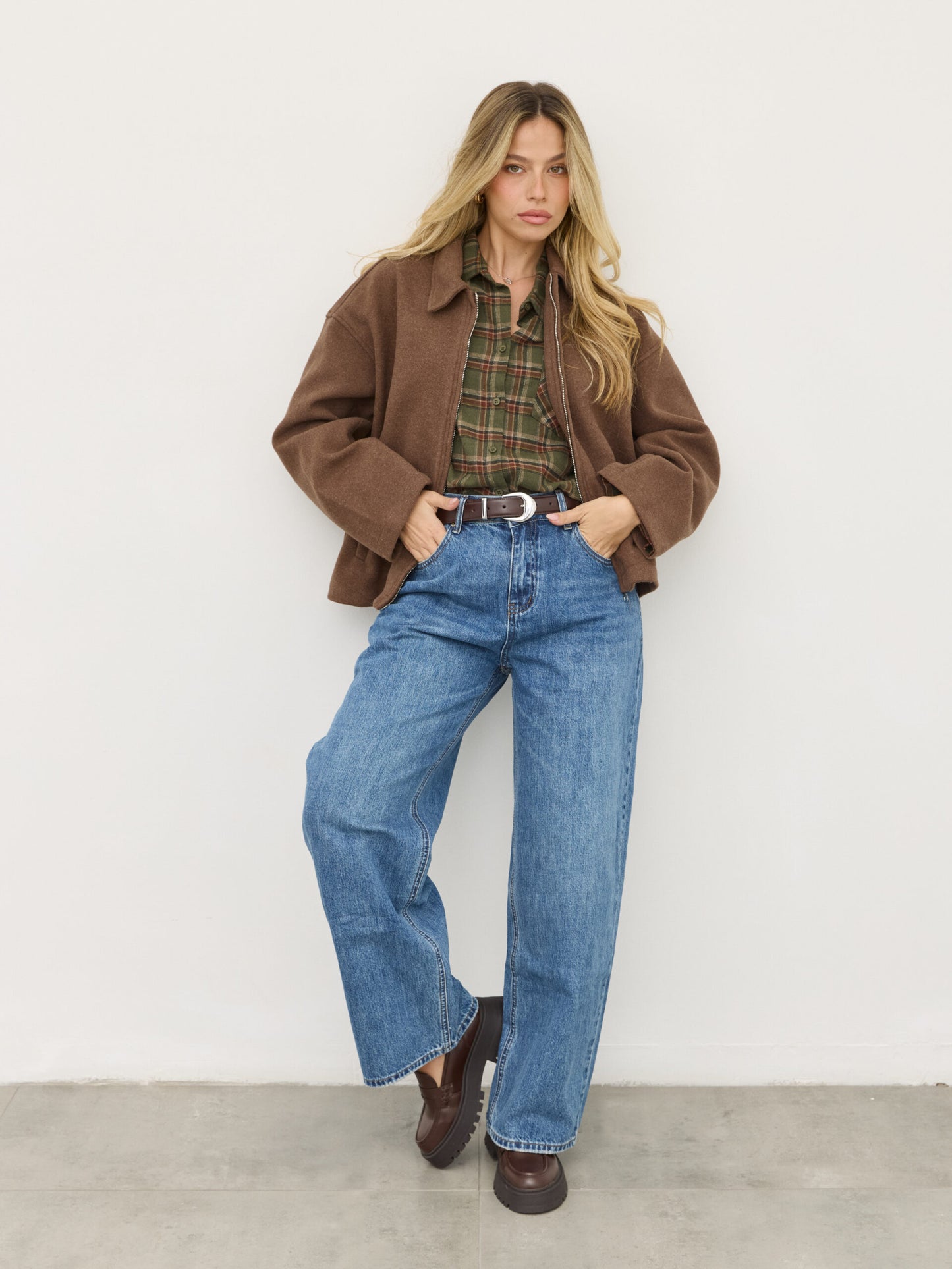 ג'קט דמוי לבד בוני | חום