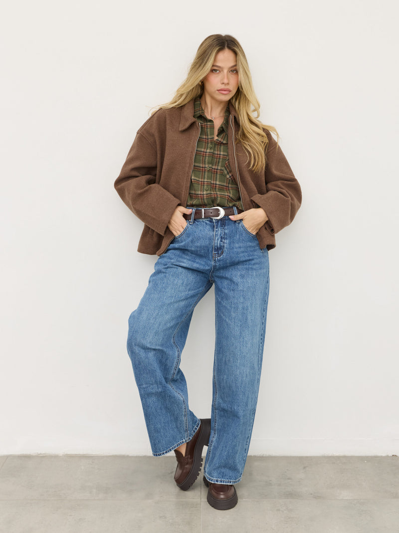 ג'קט דמוי לבד בוני | חום