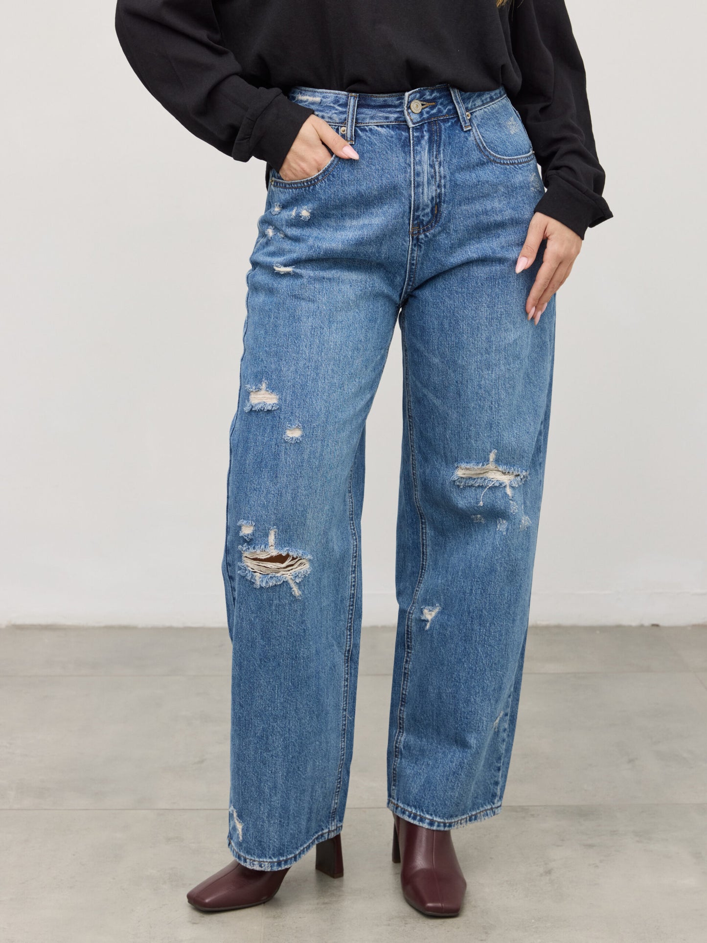 מכנסי ג'ינס קרעים דנבר | כחול