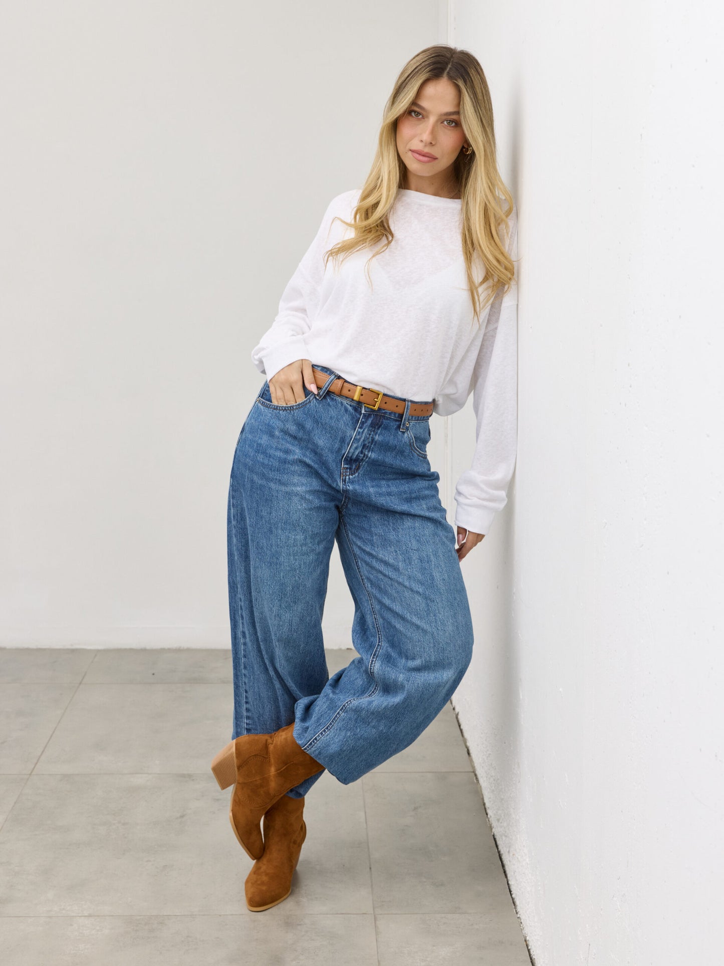 מגפוני בוקרים דמוי זמש אודרי | חום