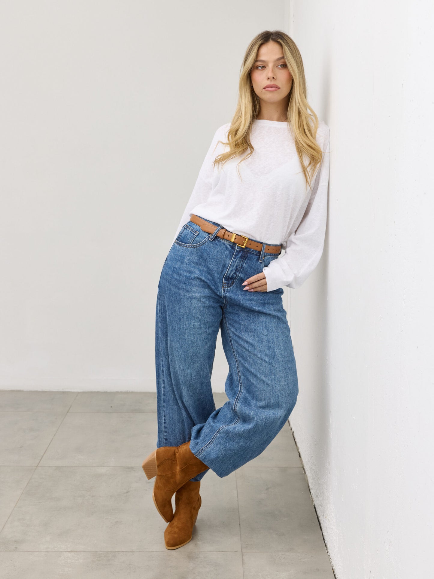 מגפוני בוקרים דמוי זמש אודרי | חום