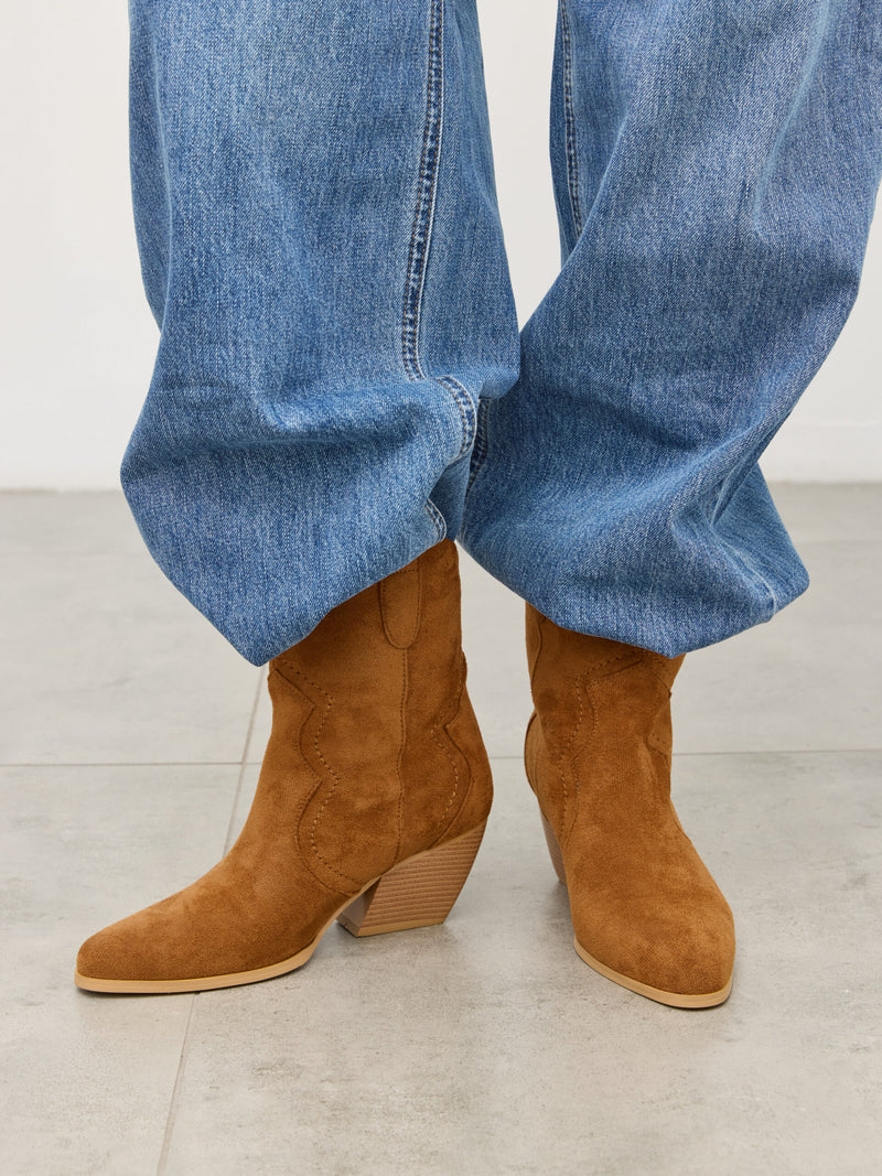 מגפוני בוקרים דמוי זמש אודרי | חום