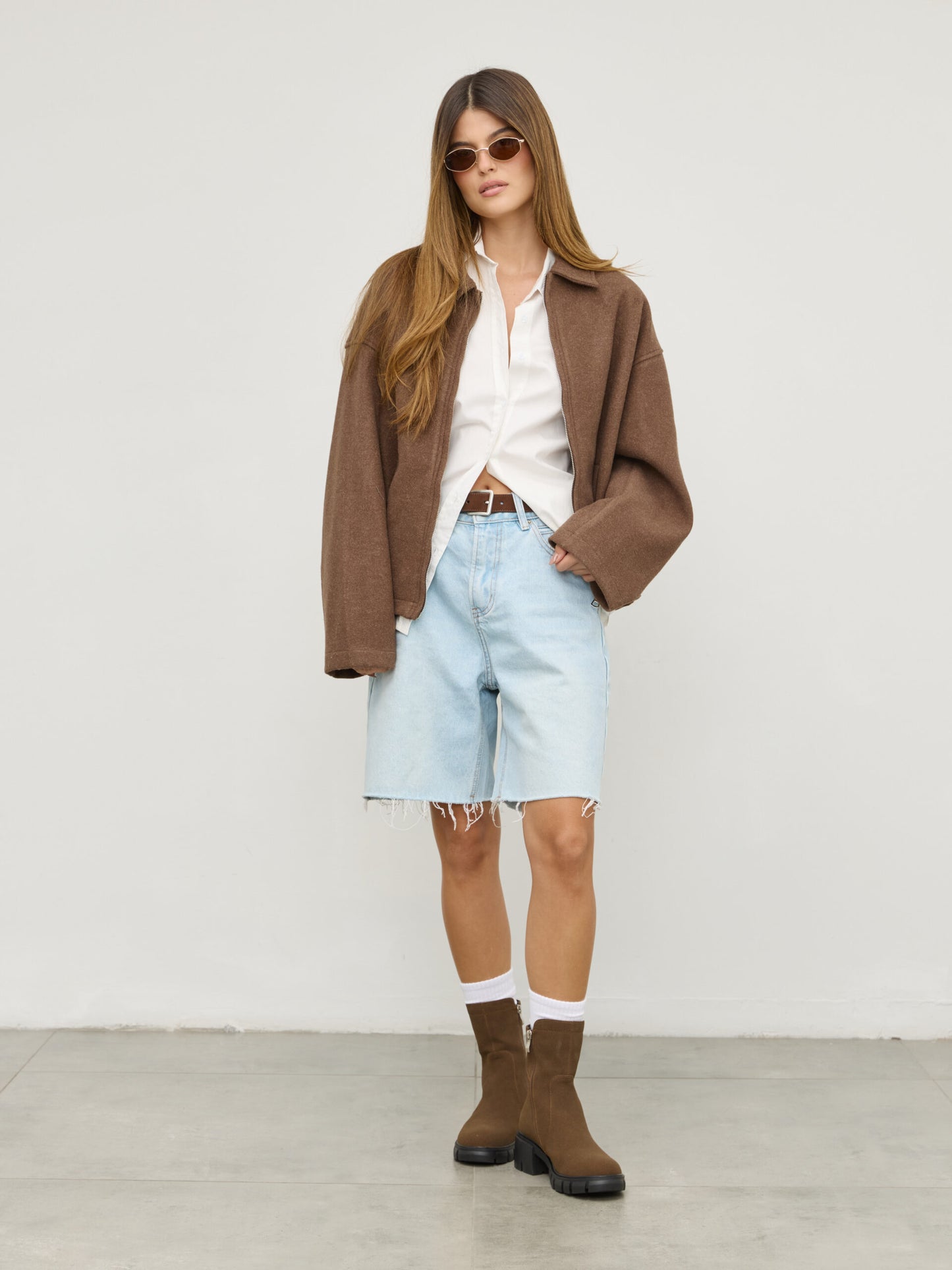 מגפוני טרקטור דמוי זמש ג'ינה | חום