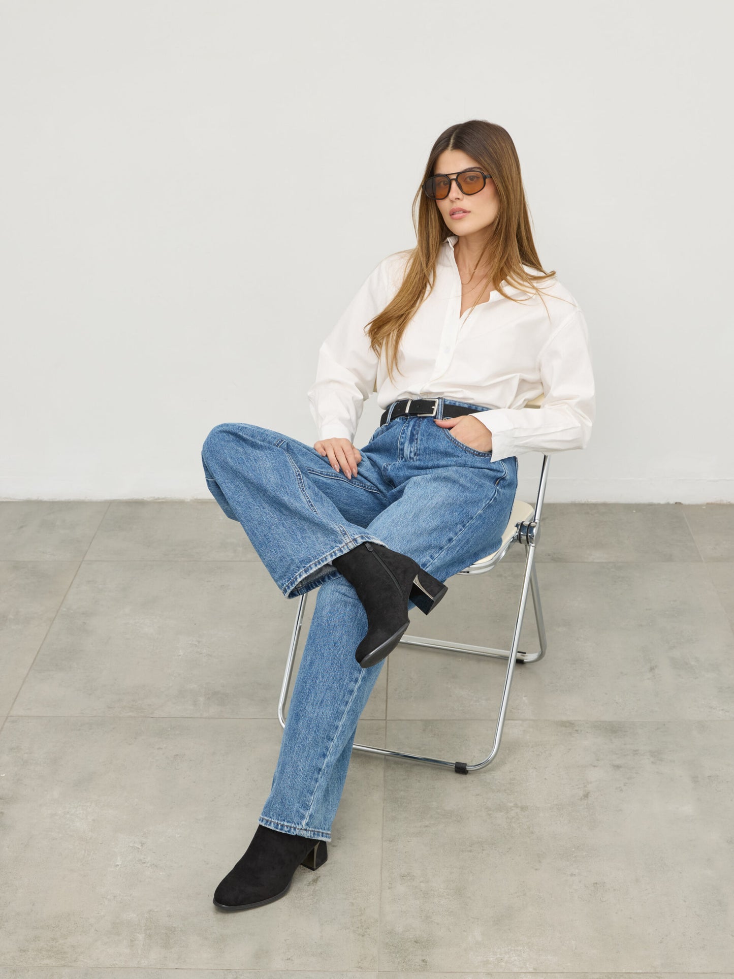 מגפוני עקב דמוי זמש  מרליס | שחור