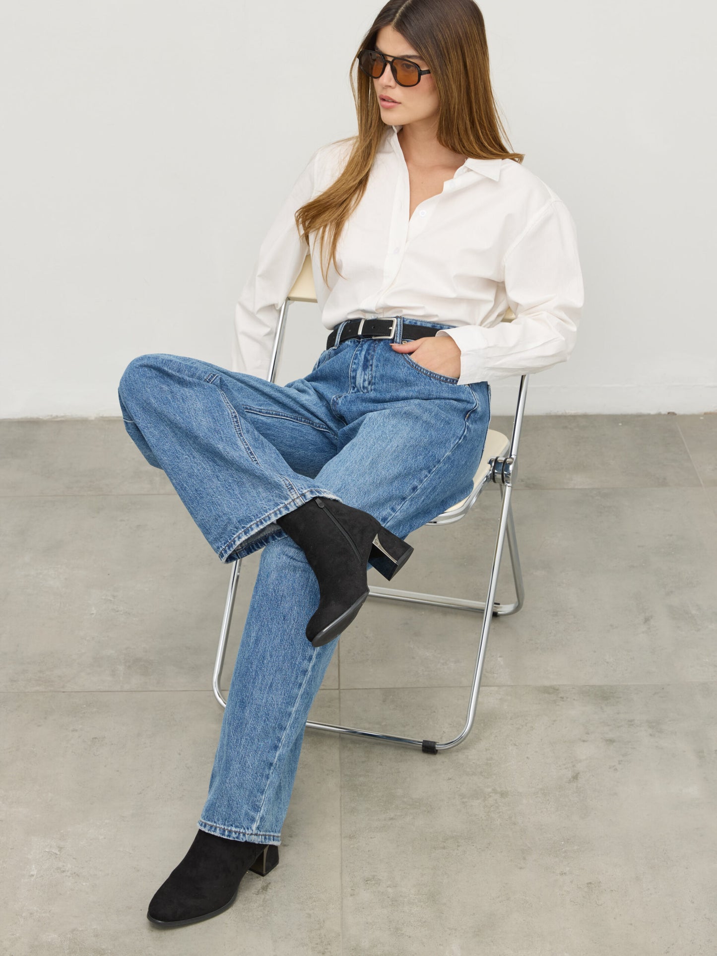 מגפוני עקב דמוי זמש  מרליס | שחור