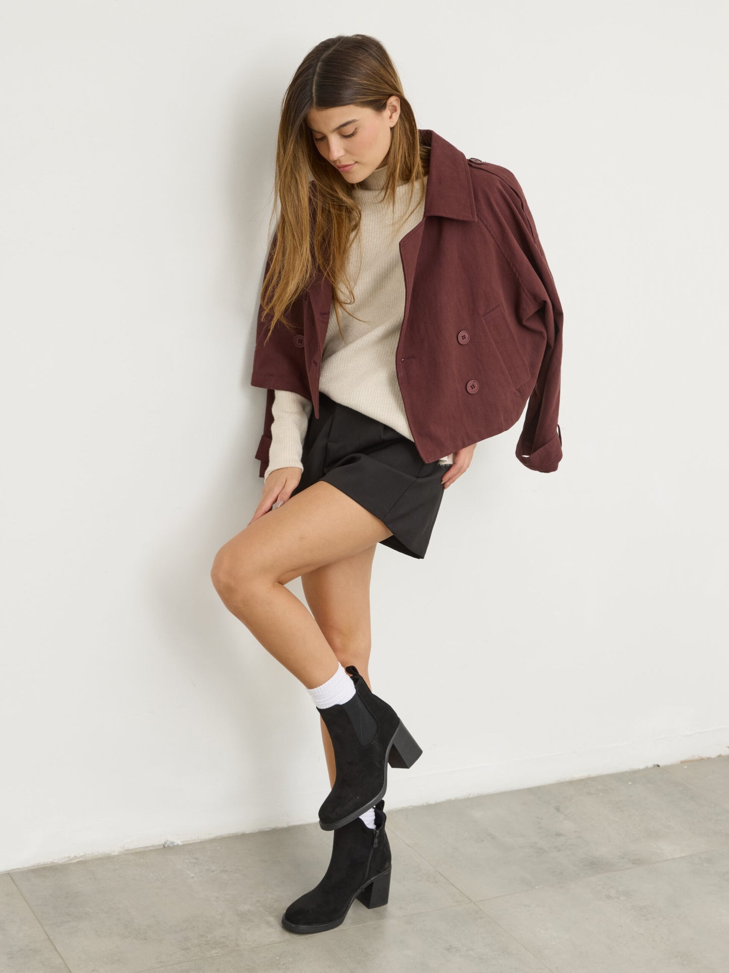 מגפוני עקב דמוי זמש קיילב | שחור