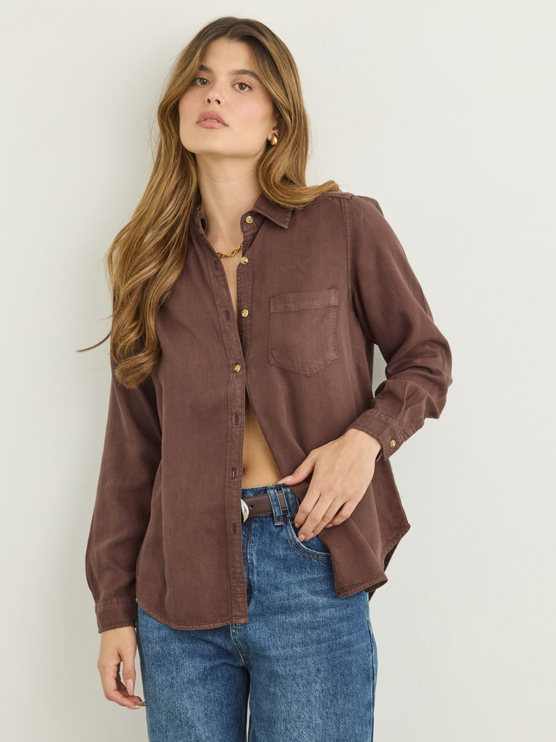 חולצה מכופתרת מנו | חום