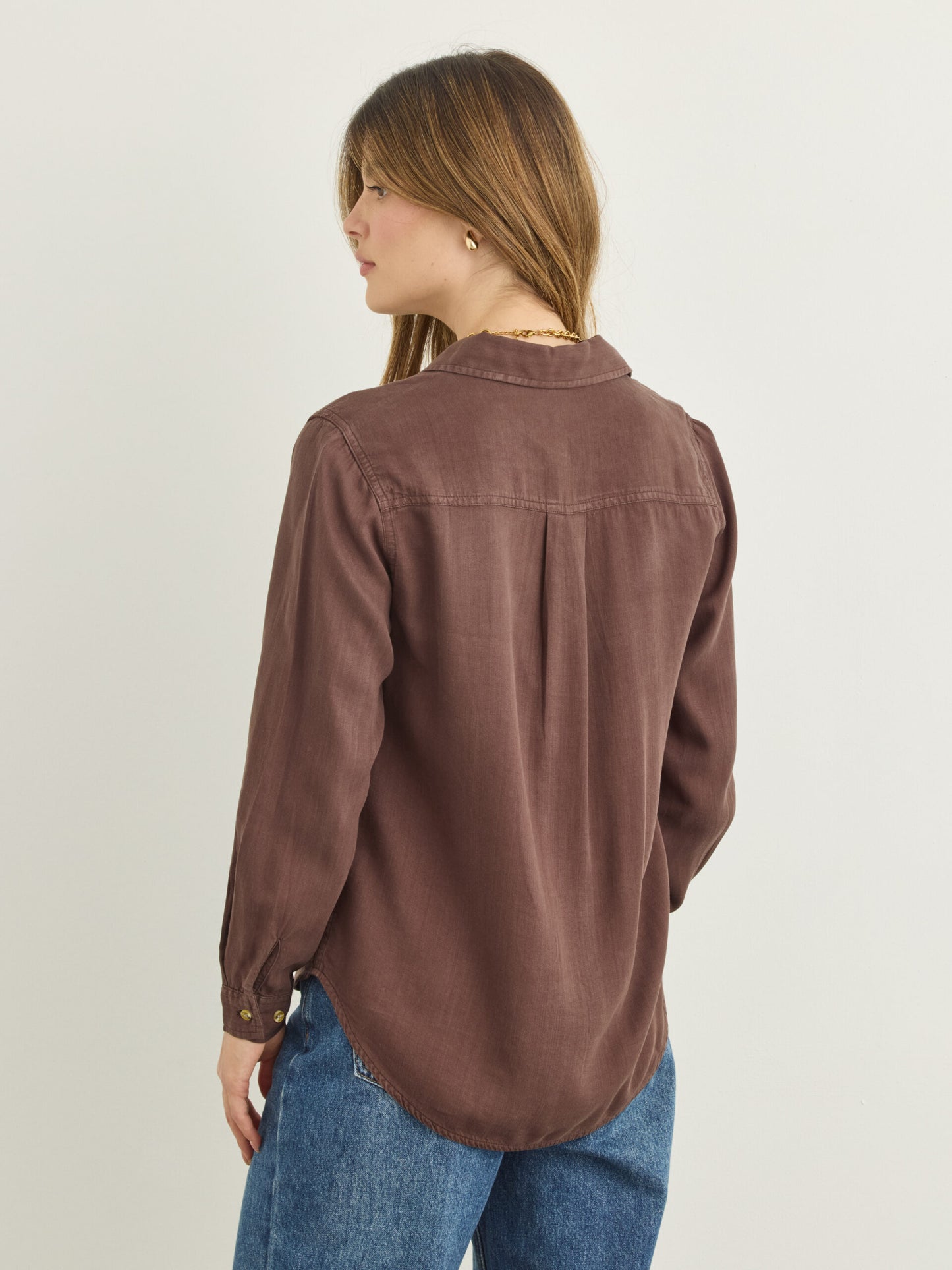 חולצה מכופתרת מנו | חום