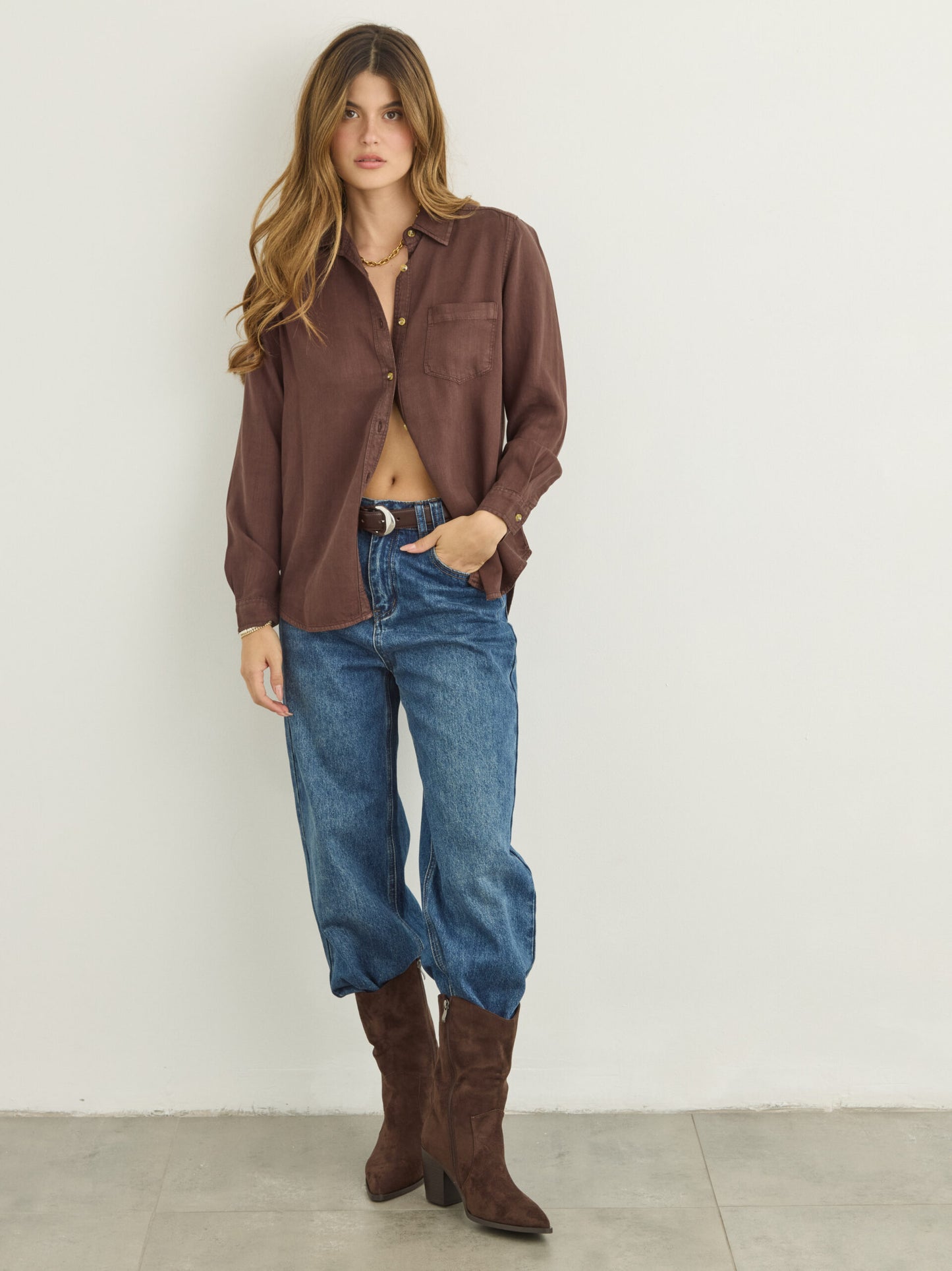 מגפי בוקרים דמוי זמש ג'מה | חום