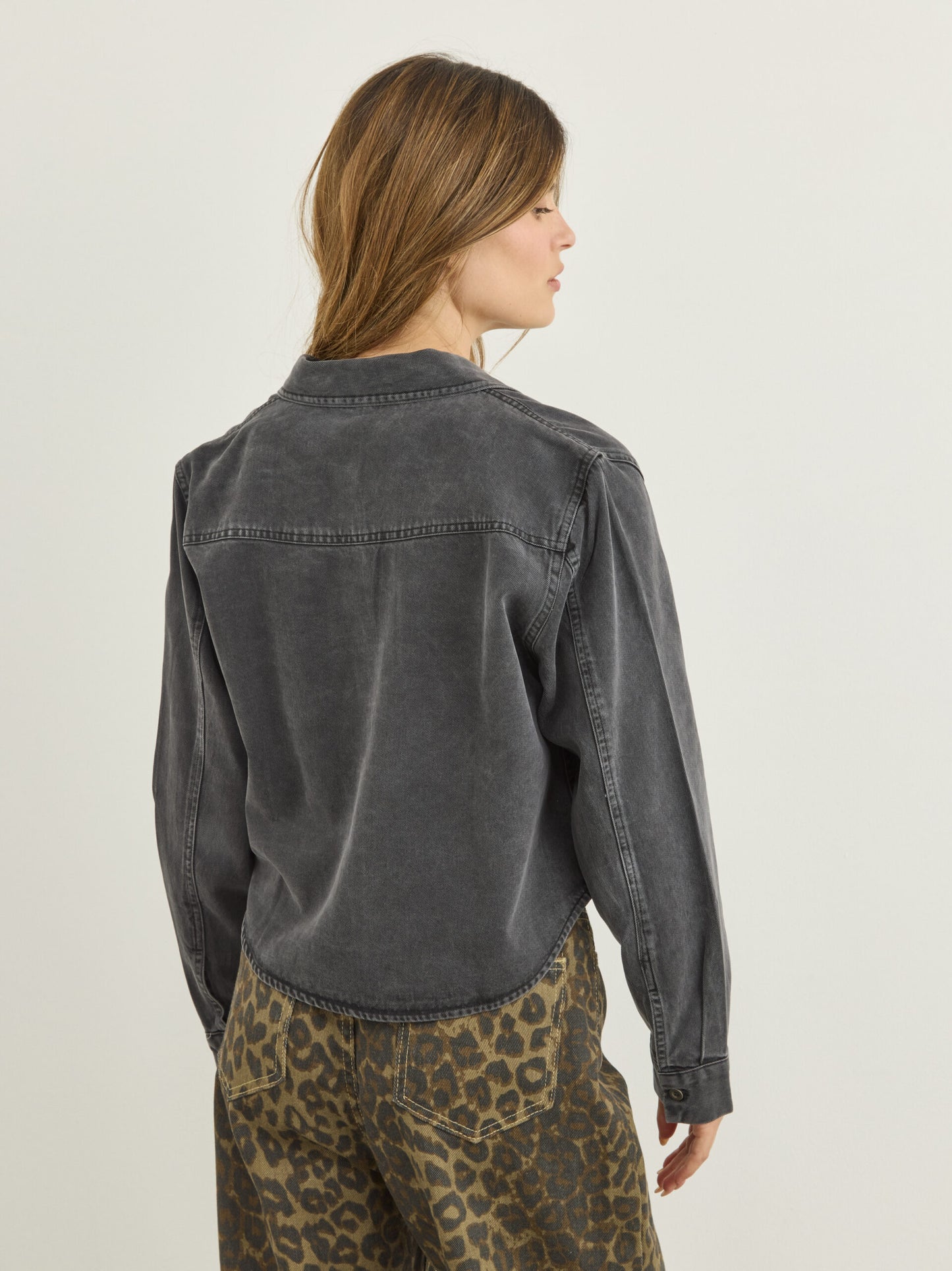 חולצת ג'ינס קרופ ראלף | שחור