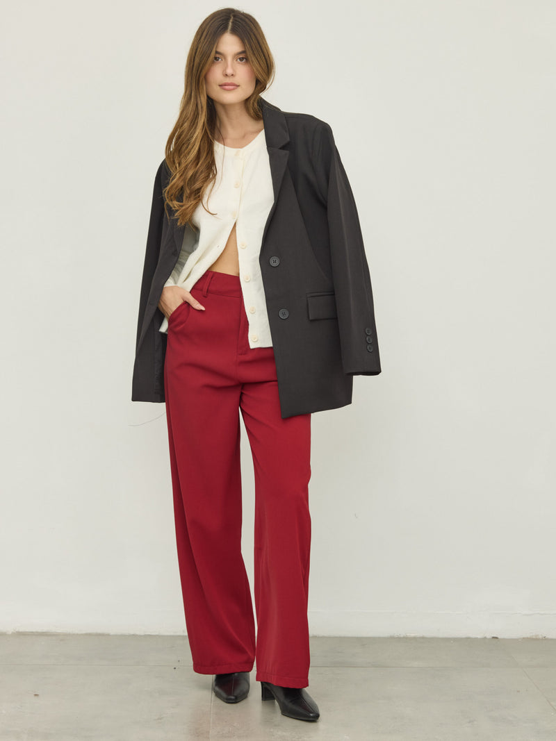 מכנסיים ארוכים מחוייטים גארט | בורדו