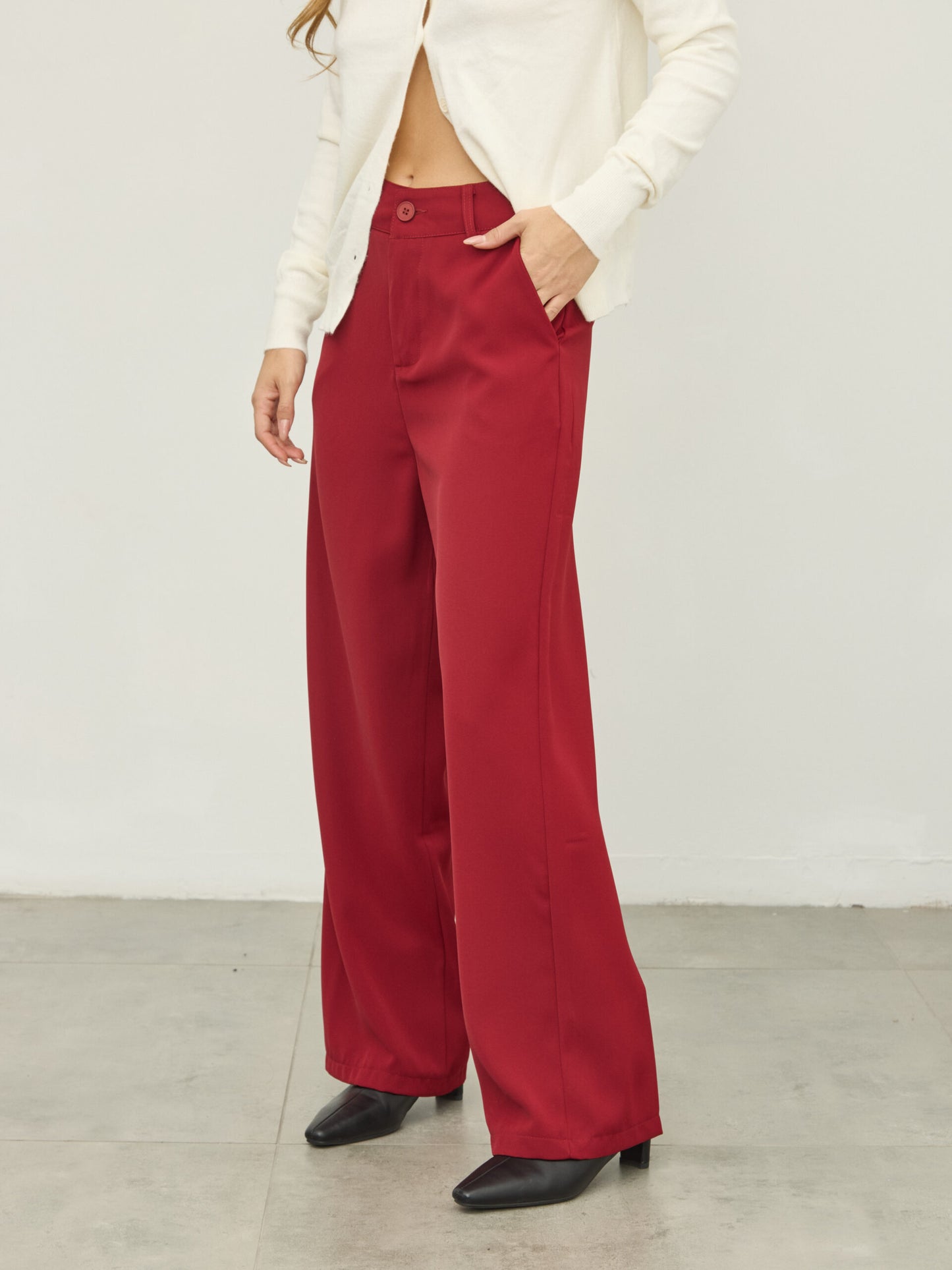 מכנסיים ארוכים מחוייטים גארט | בורדו