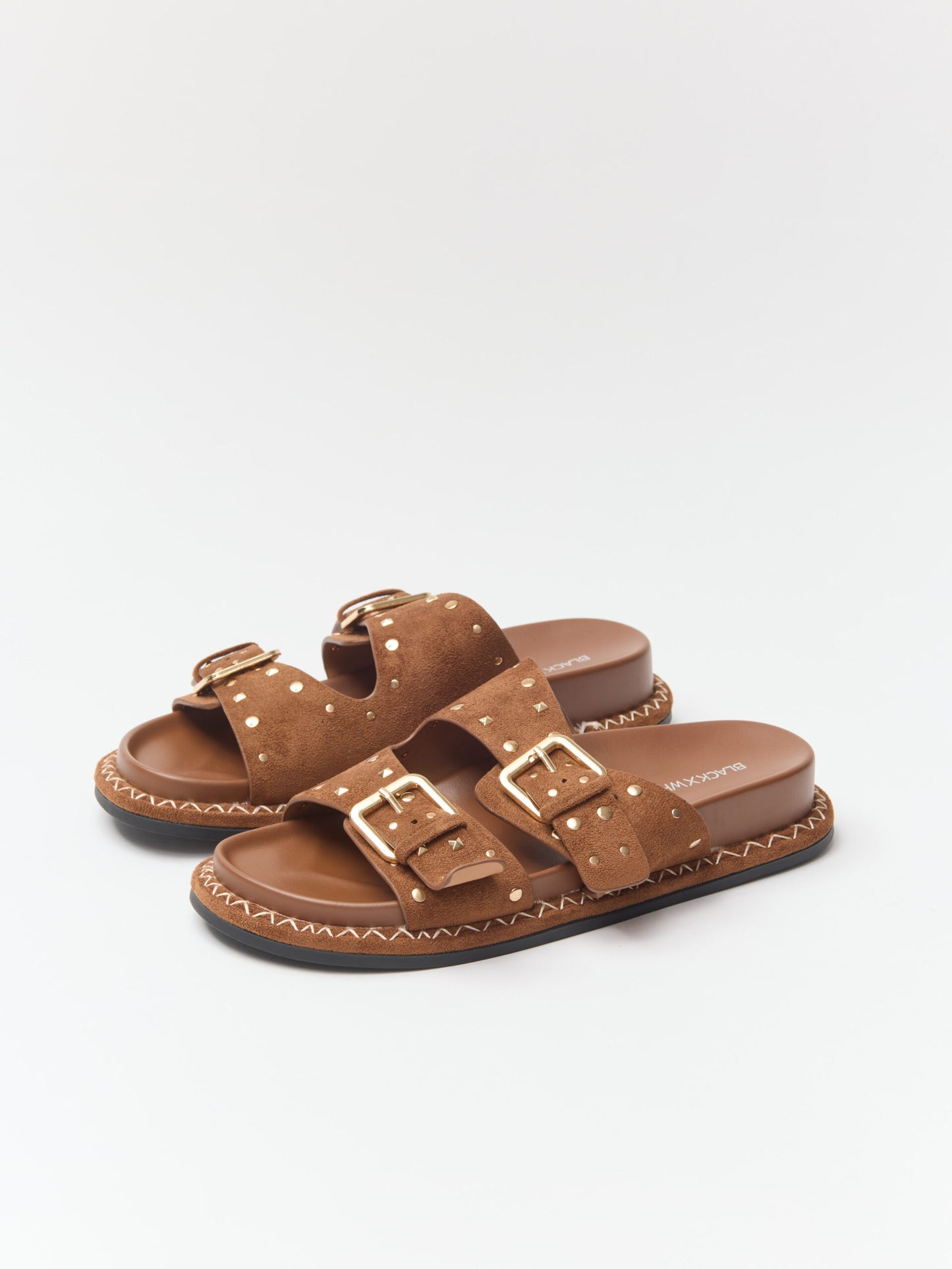 כפכפי דמוי זמש ניטים סטאר | קאמל