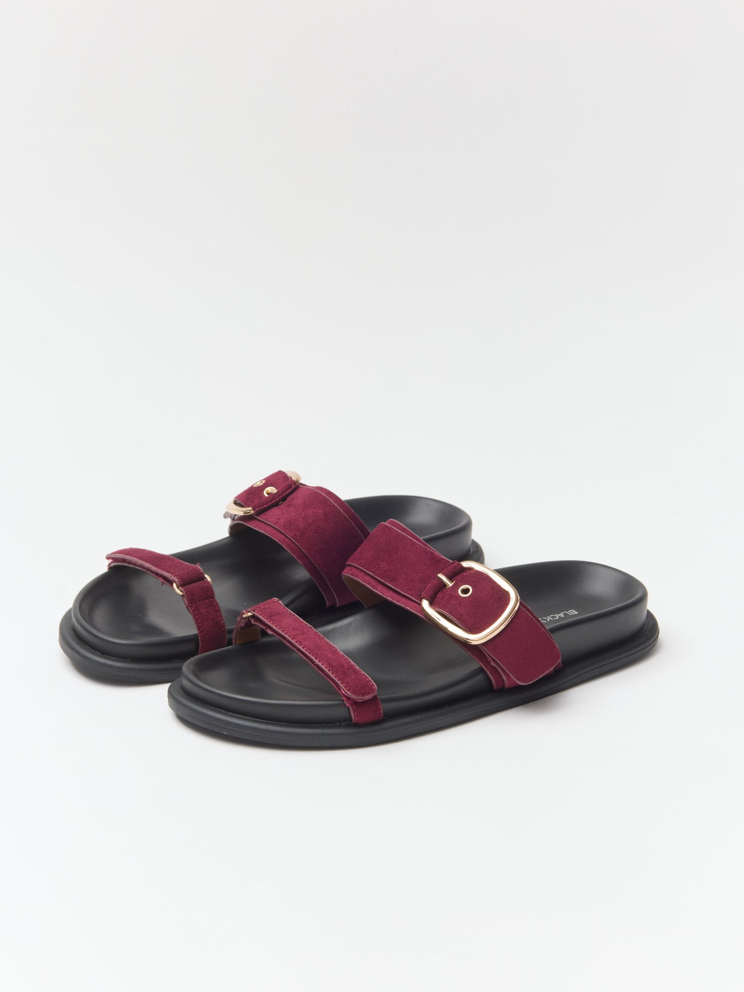 כפכפי רצועות דמוי זמש אלבה | בורדו