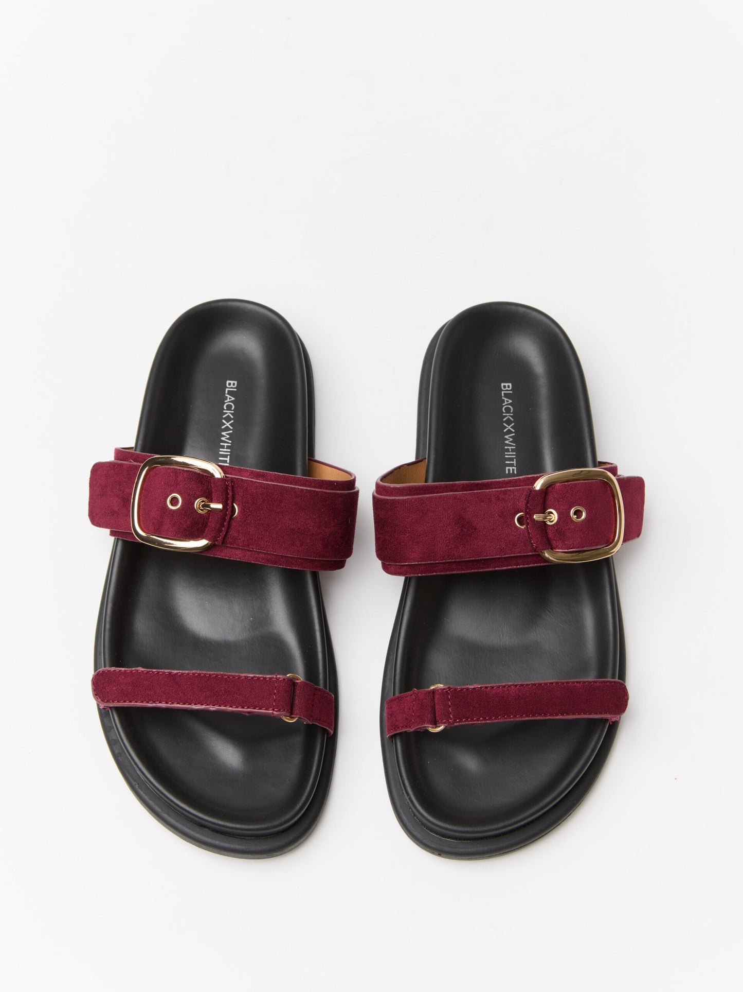 כפכפי רצועות דמוי זמש אלבה | בורדו