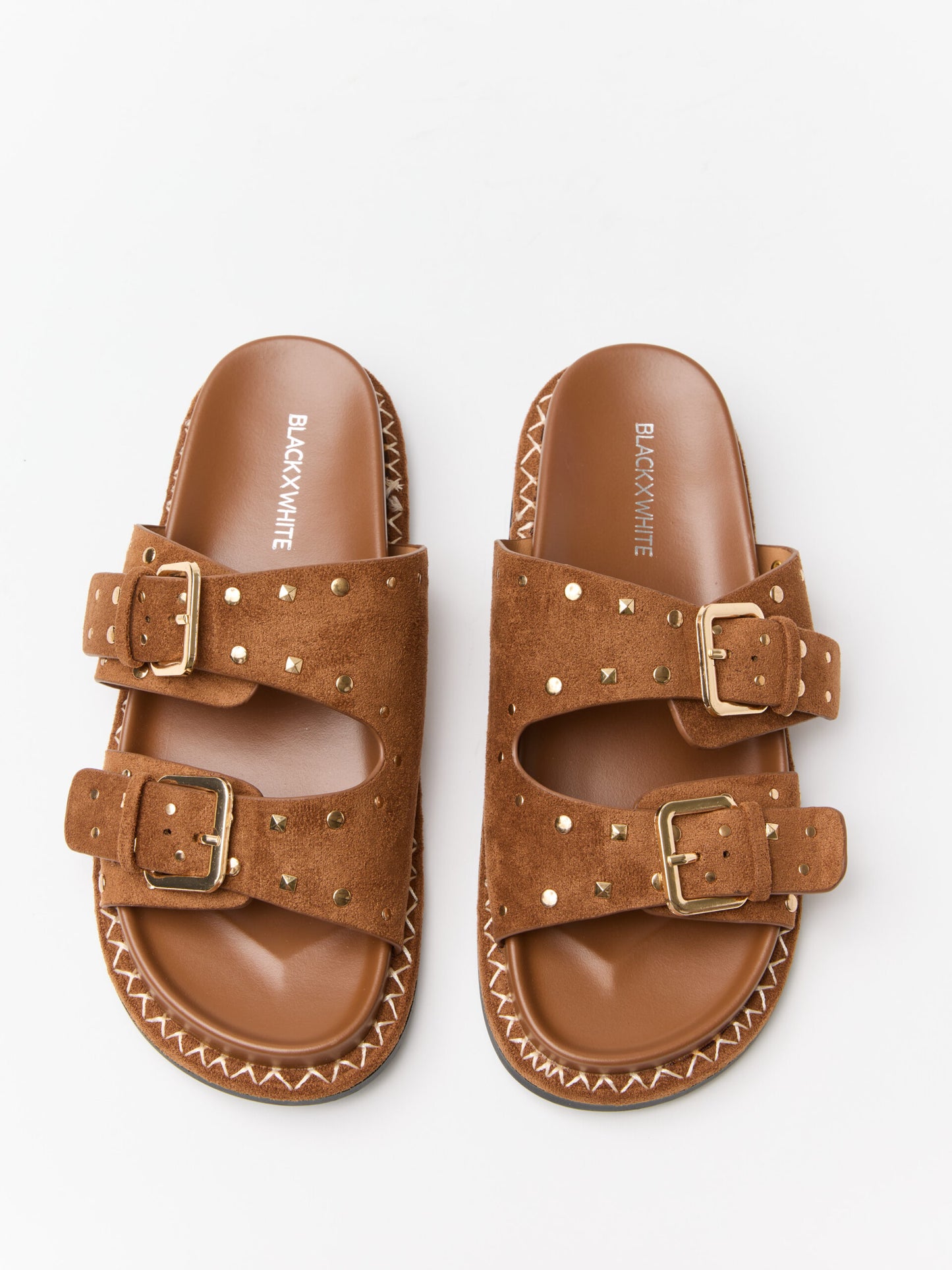 כפכפי דמוי זמש ניטים סטאר | קאמל