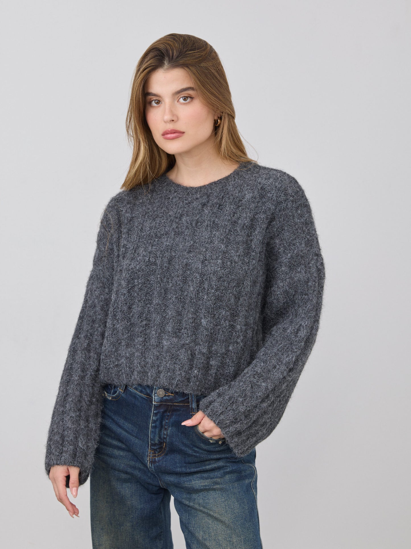 סוודר רוקסן | אפור