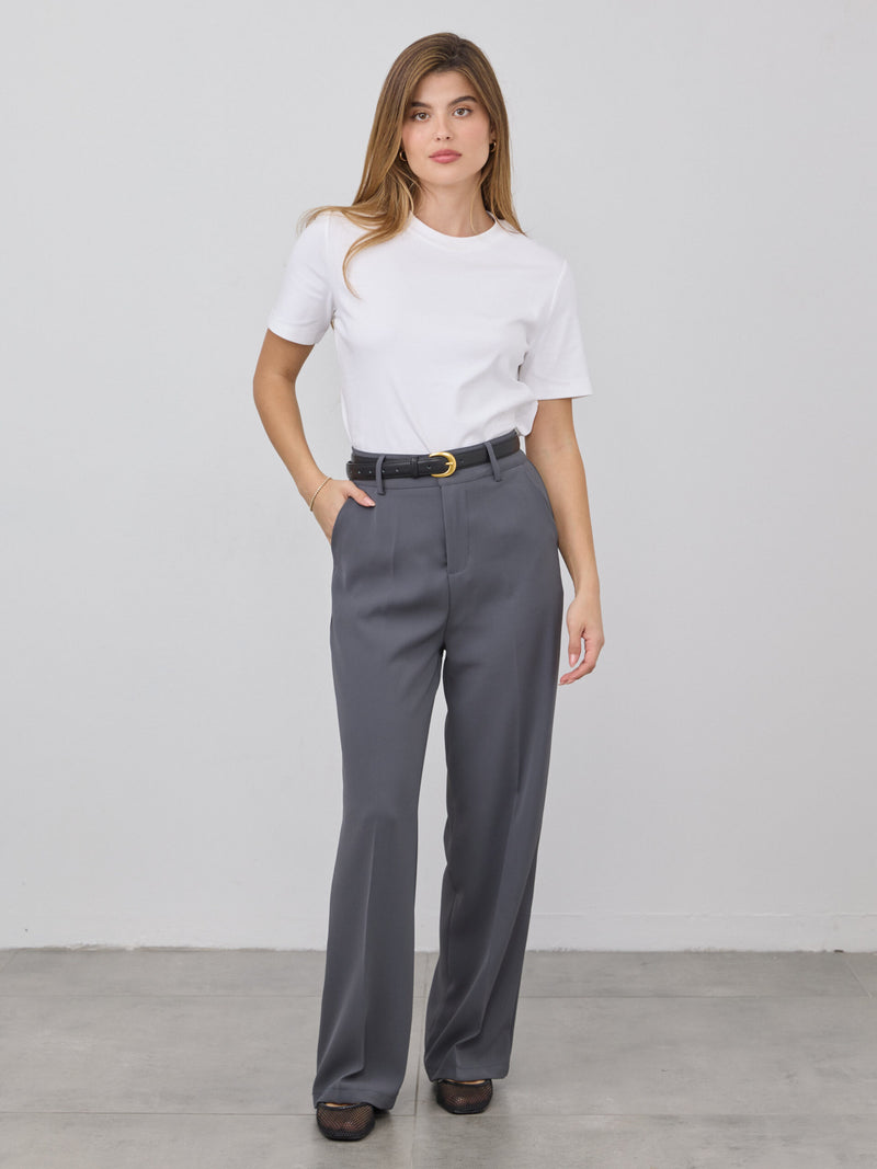 מכנסיים ארוכים מחוייטים גארט | אפור