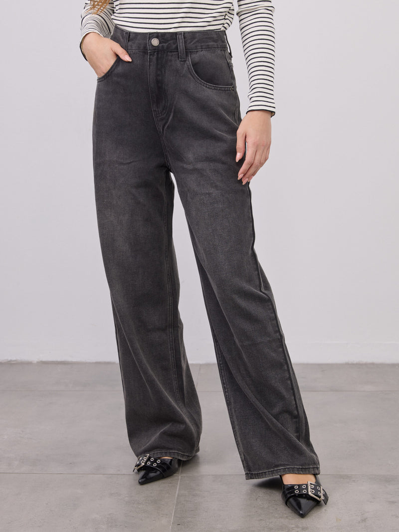 מכנסי ג'ינס ארוכים וואש קונור | שחור