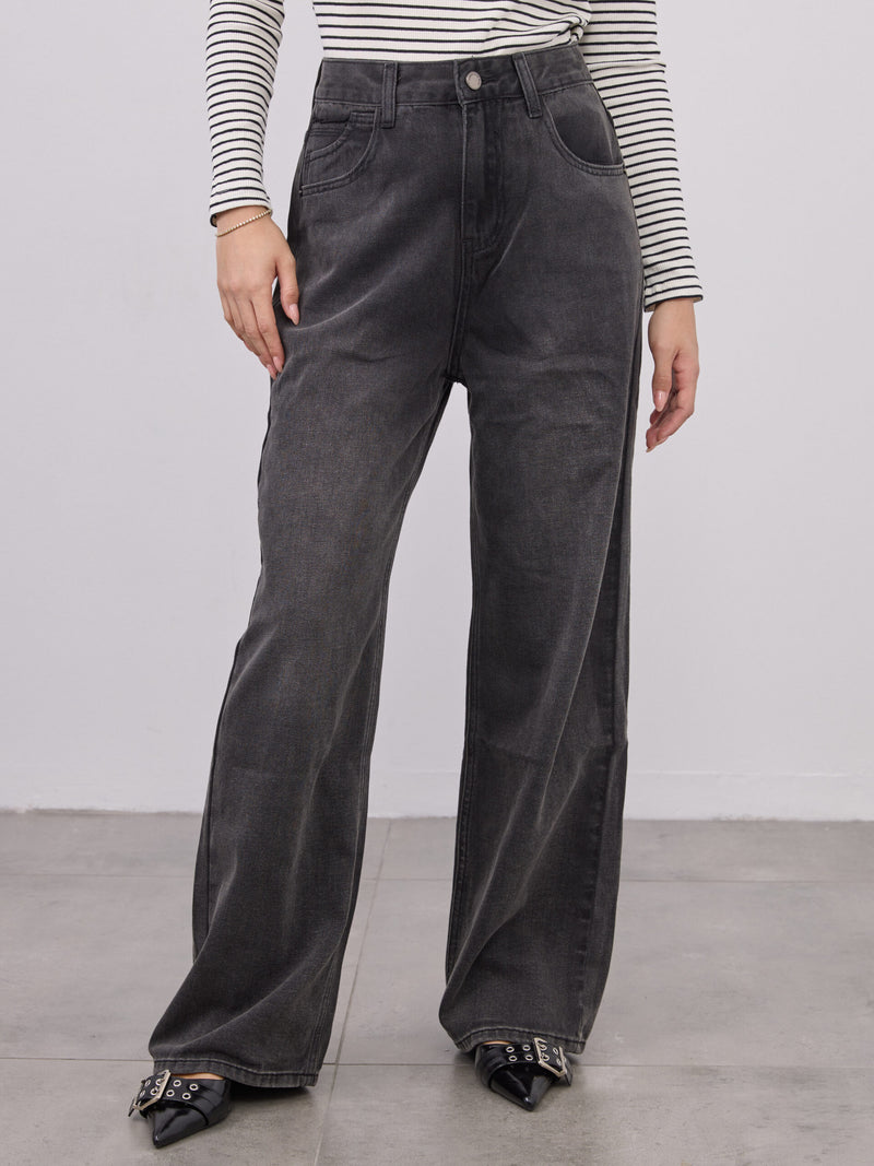 מכנסי ג'ינס ארוכים וואש קונור | שחור