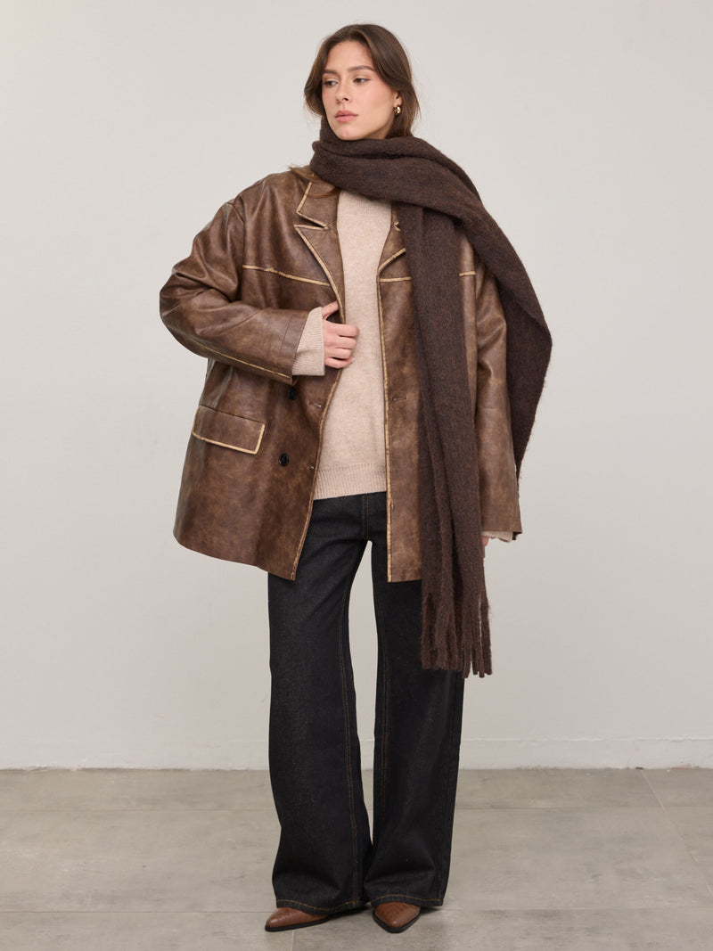 צעיף צמר | חום