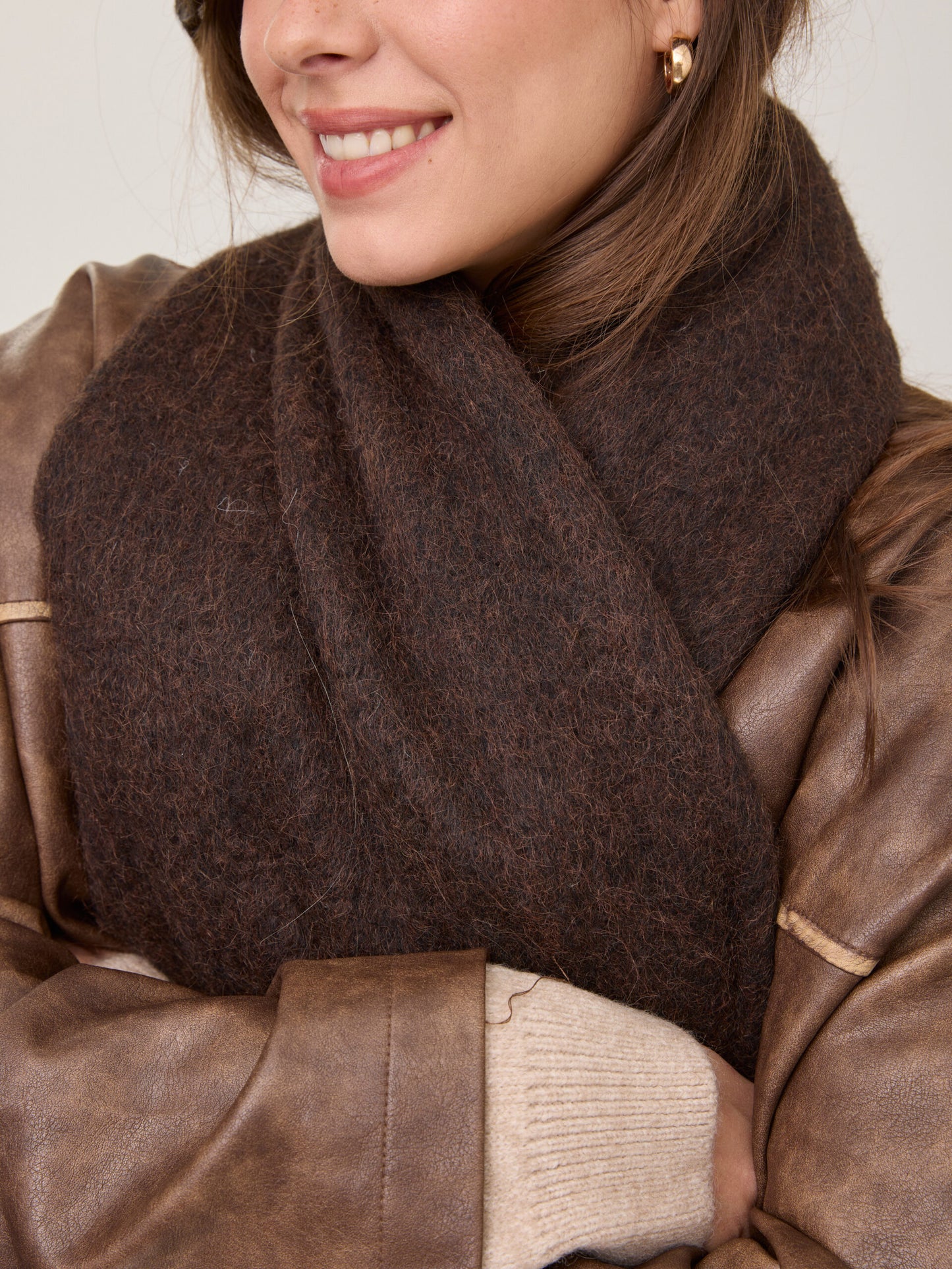 צעיף צמר | חום