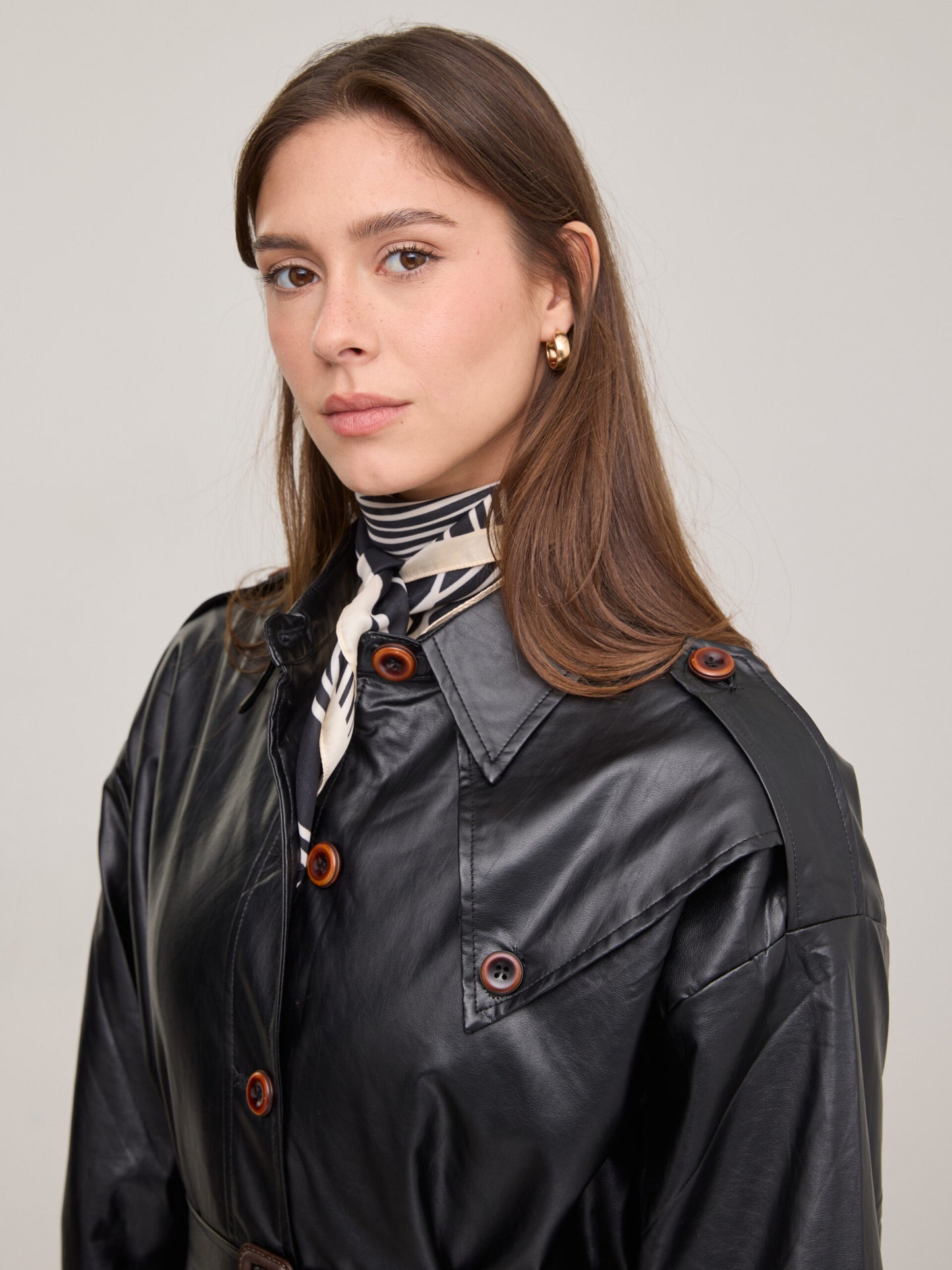 טראנץ' דמוי עור קונלי | שחור