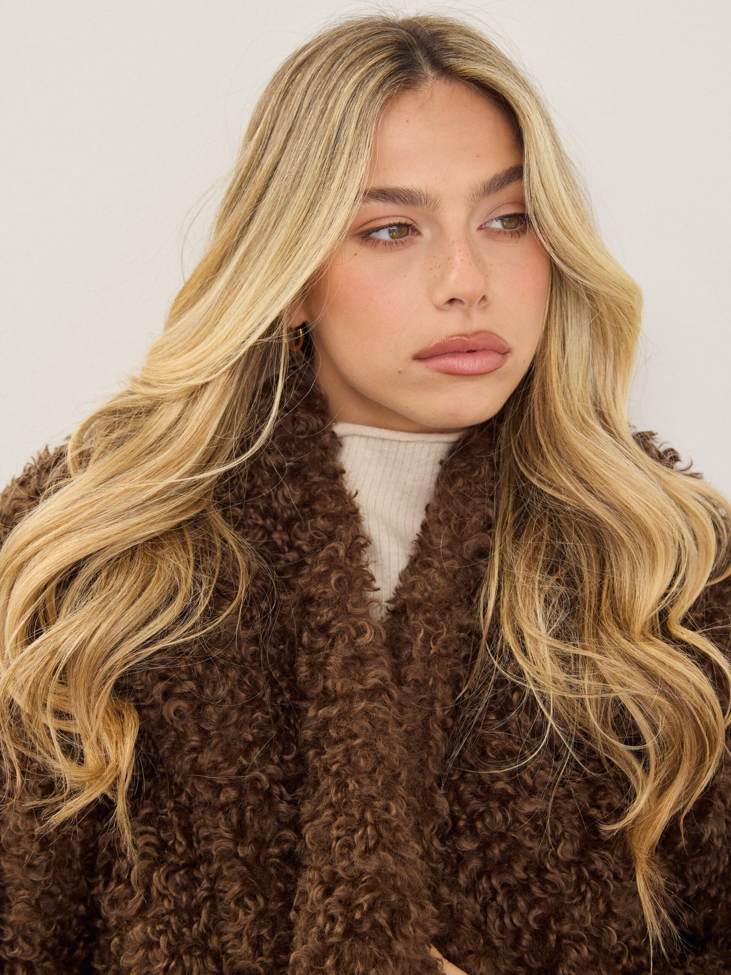 מעיל דמוי פרווה טדי | חום