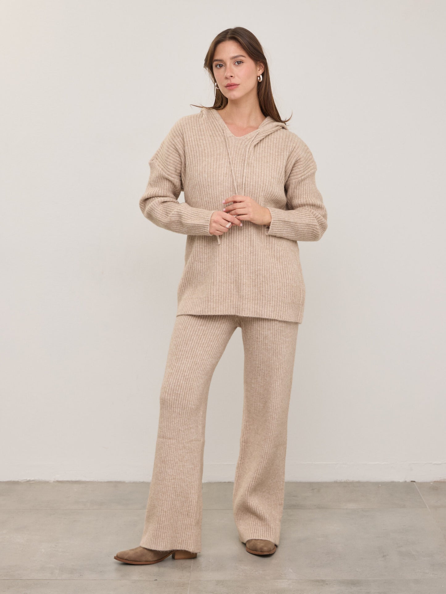 חליפת סריג קפוצ'ון לוסין | חאקי