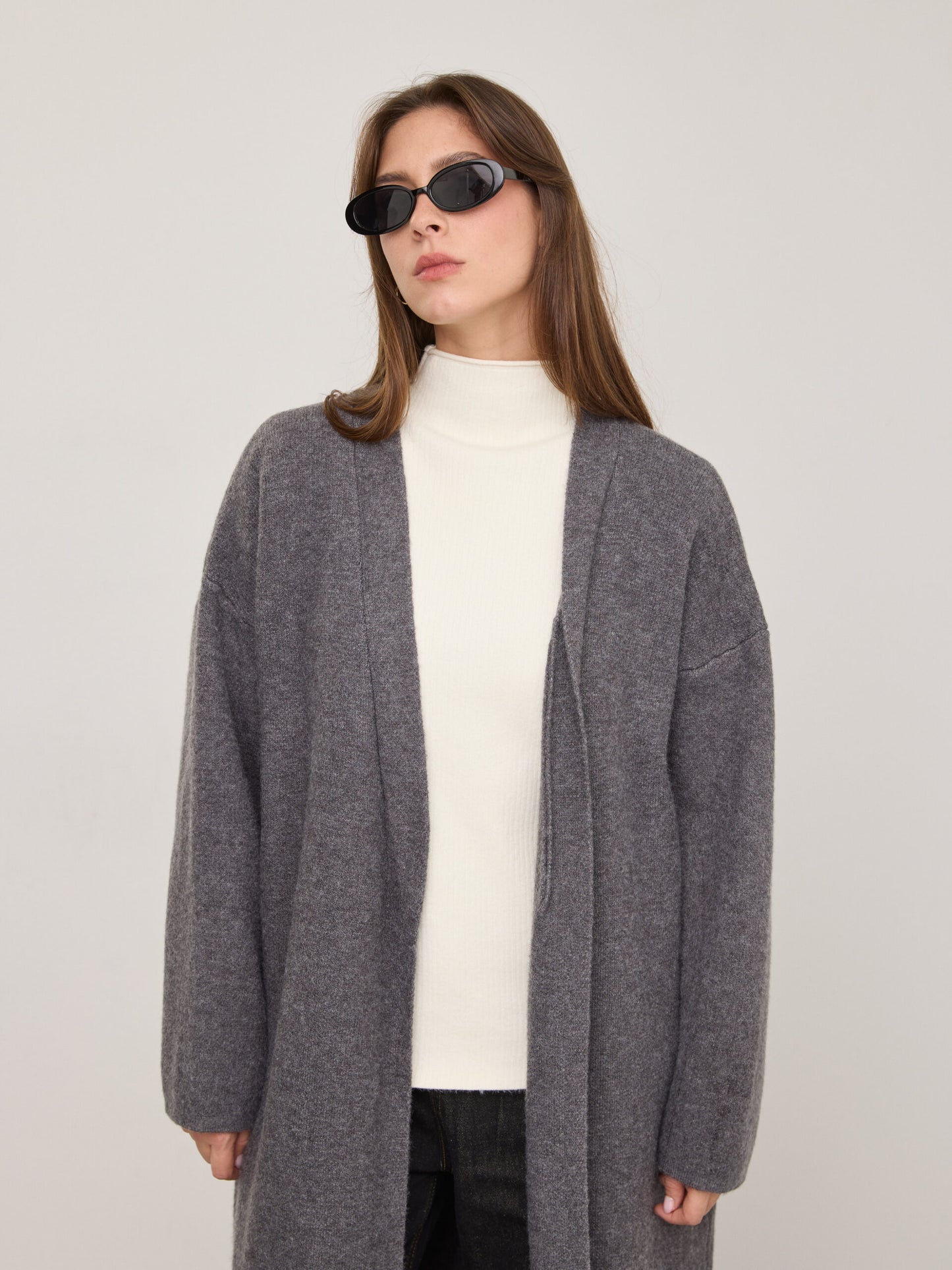 קרדיגן פתוח קלרה | אפור