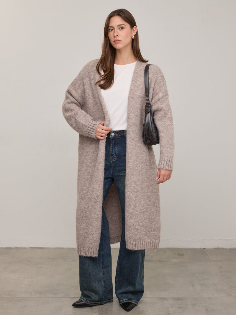 קרדיגן ארוך  מילה | חום