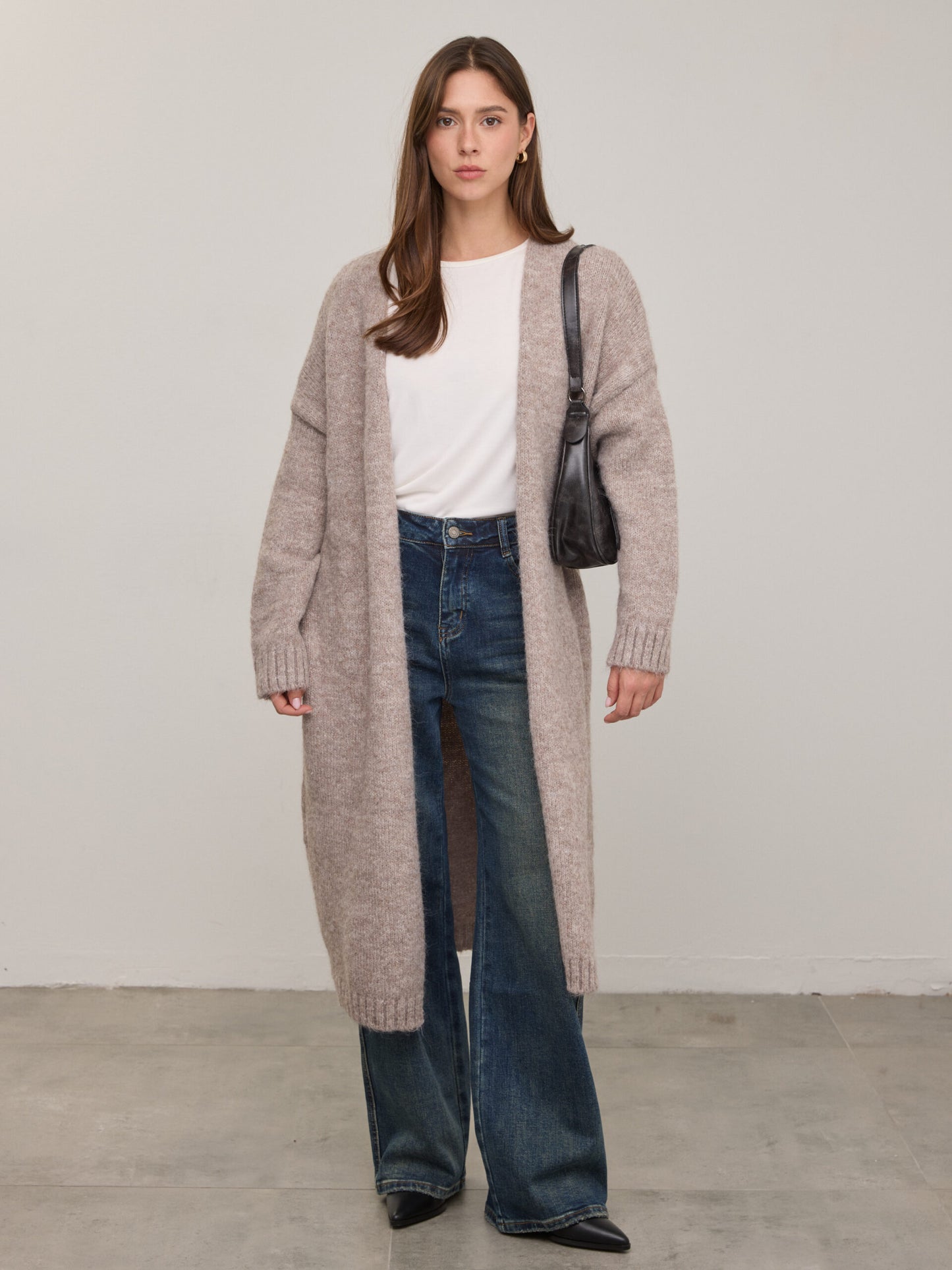 קרדיגן ארוך  מילה | חום