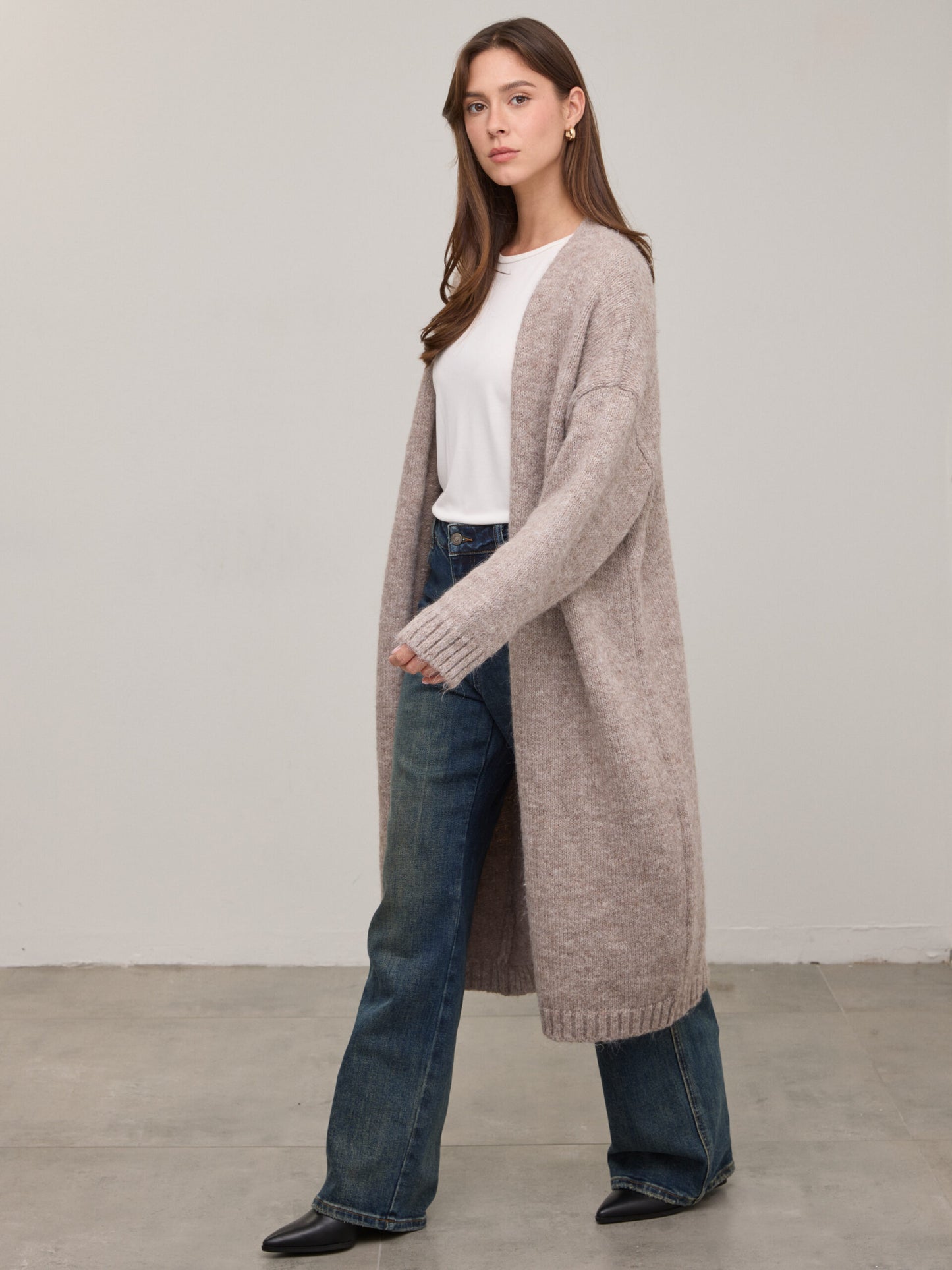 קרדיגן ארוך  מילה | חום