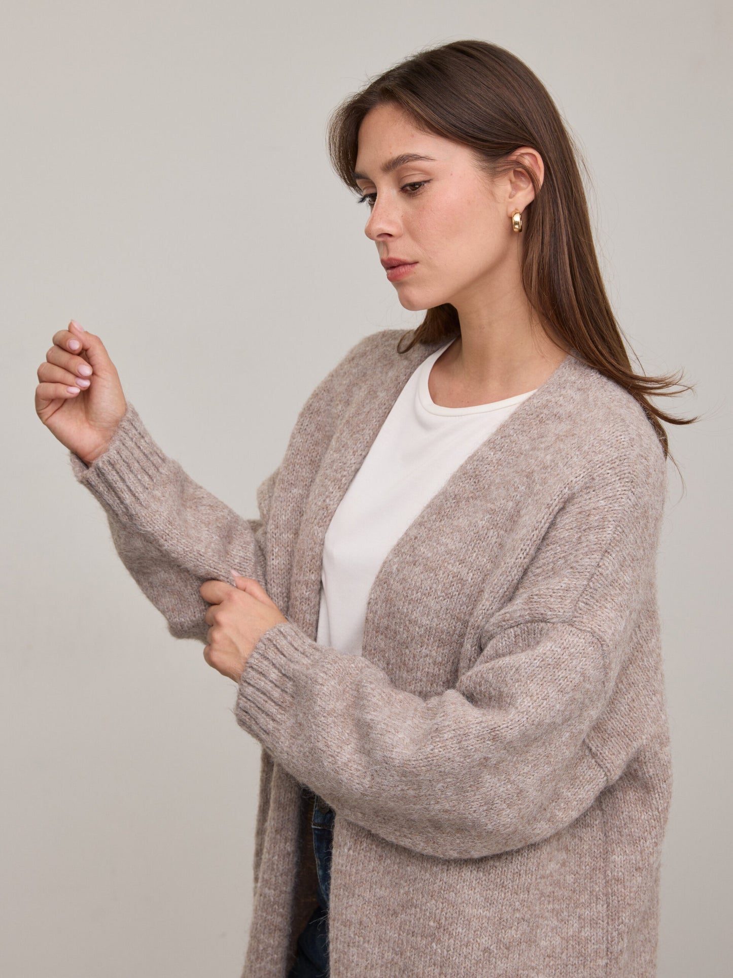 קרדיגן ארוך  מילה | חום