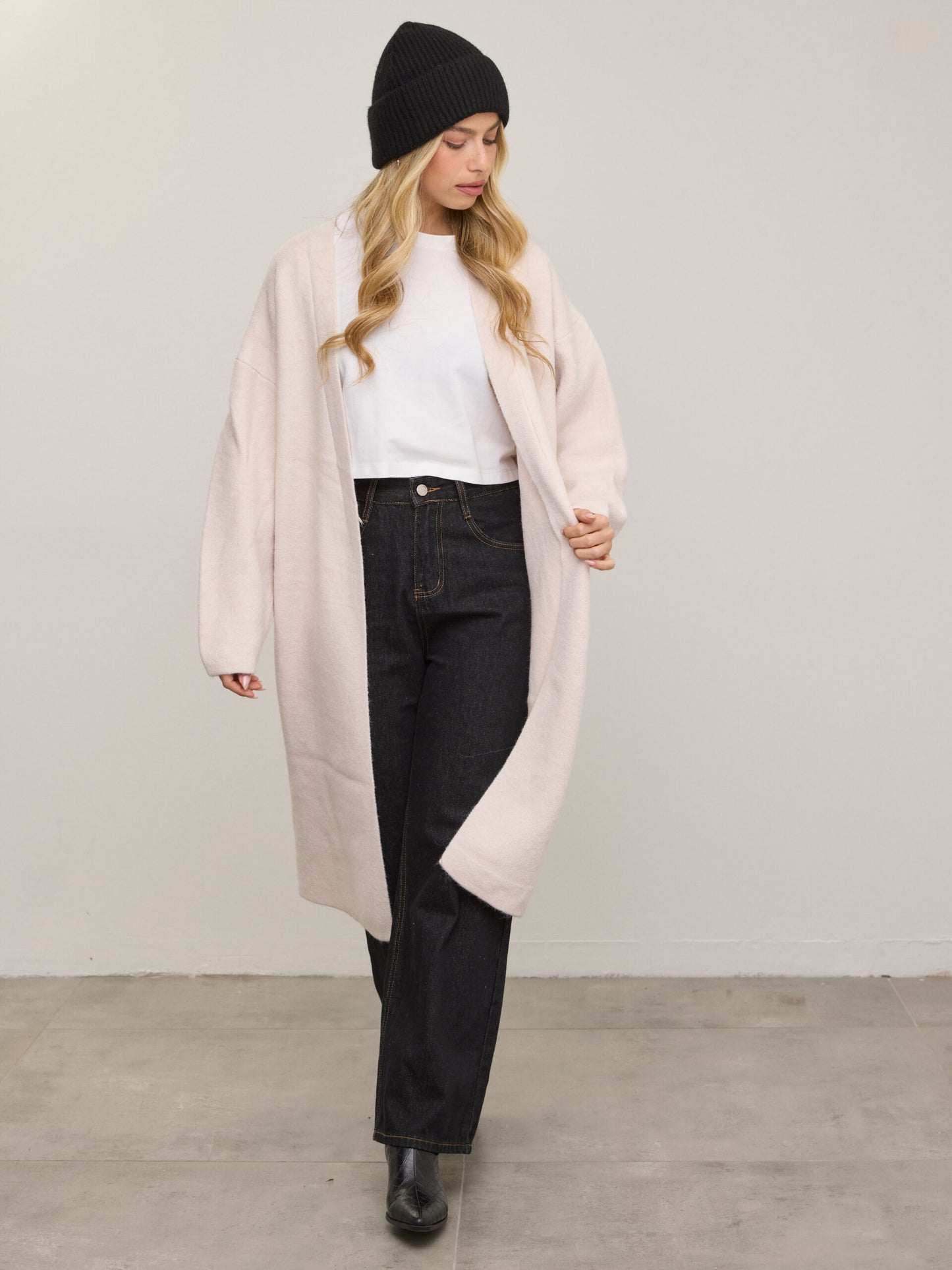 קרדיגן פתוח קלרה | בז'