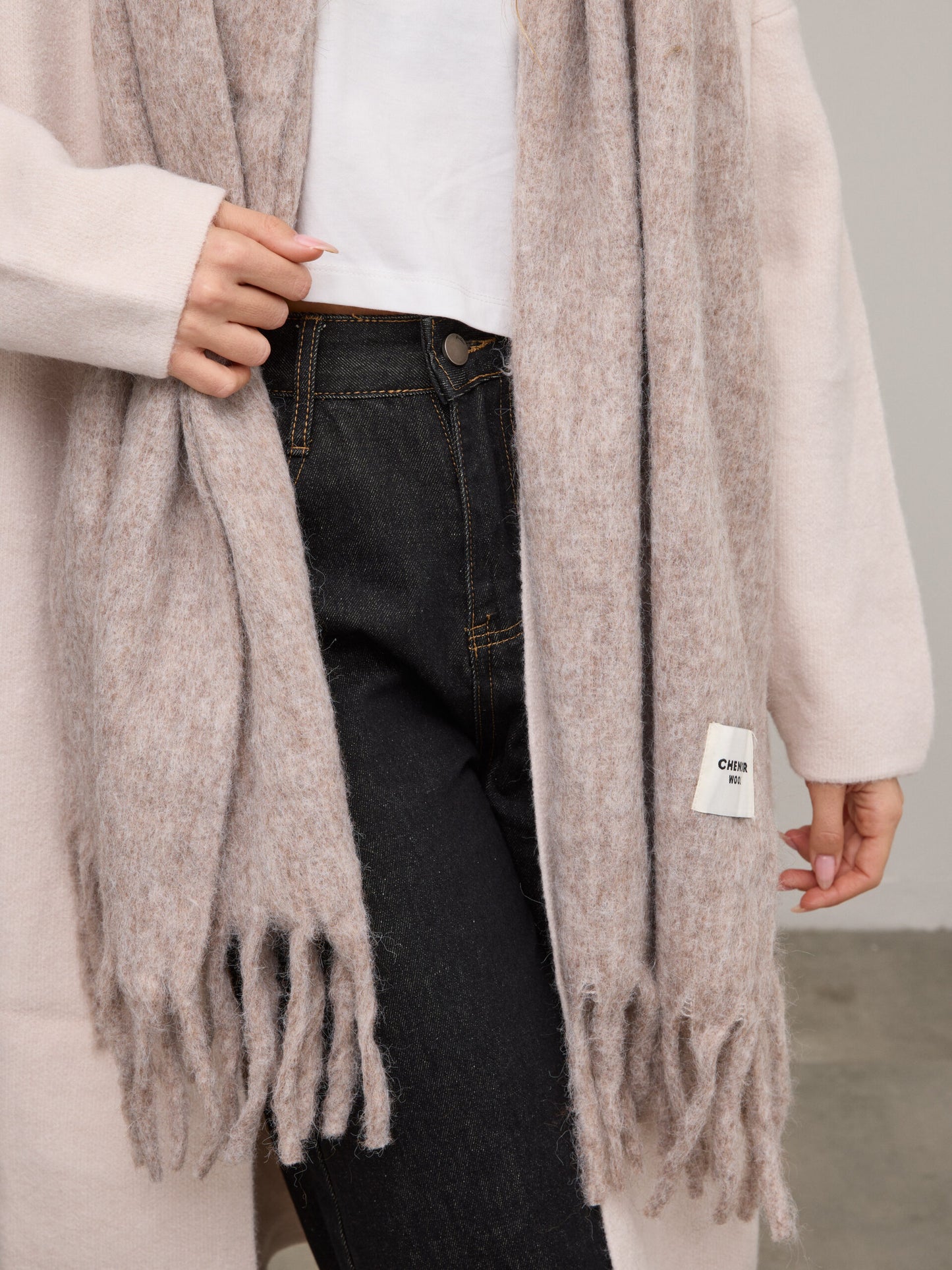 צעיף צמר | בז'