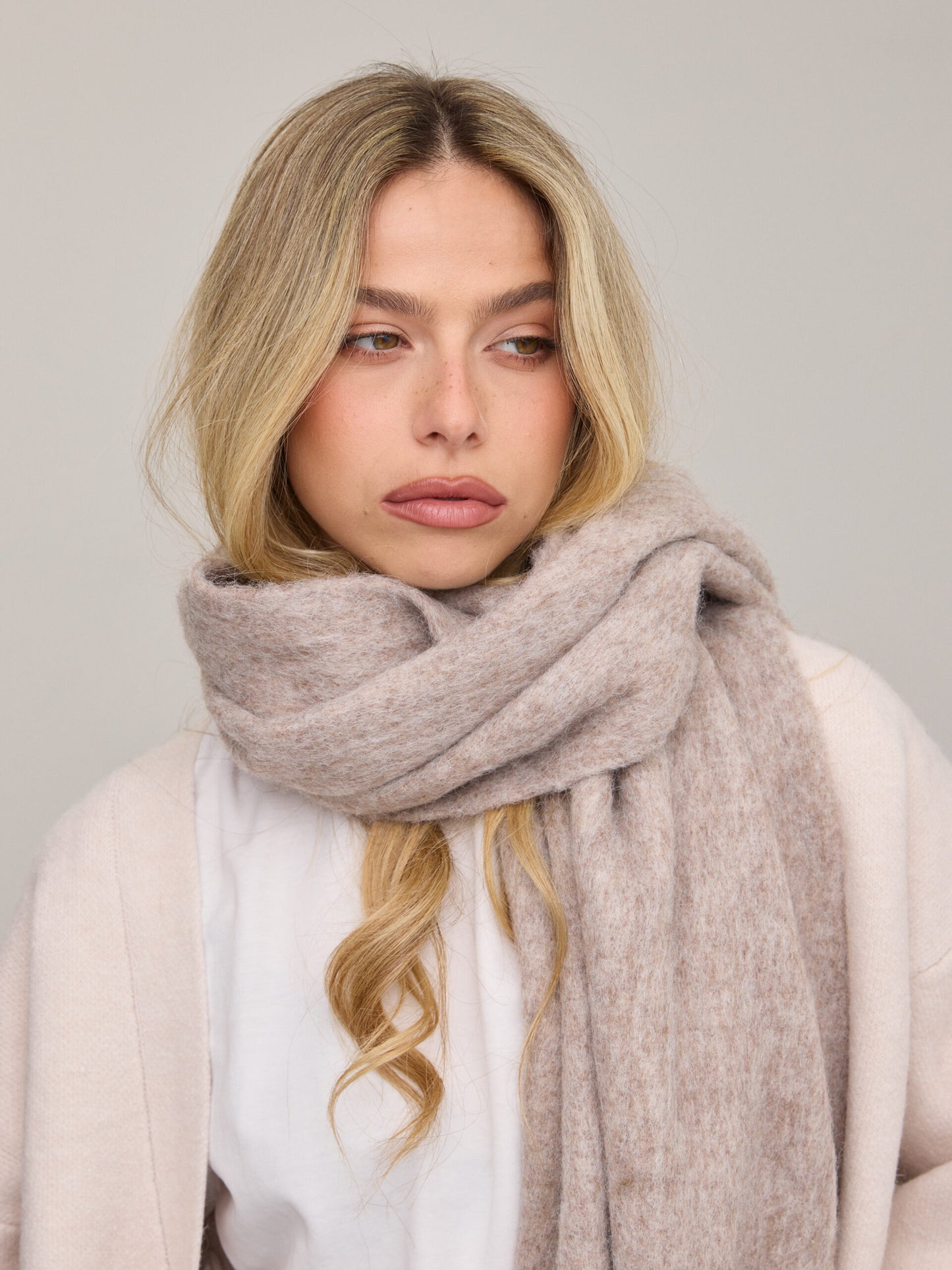 צעיף צמר | בז'