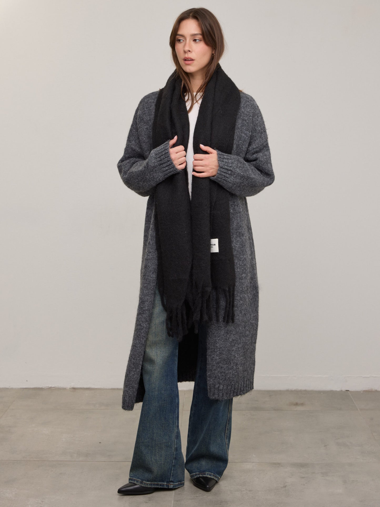 צעיף צמר | שחור